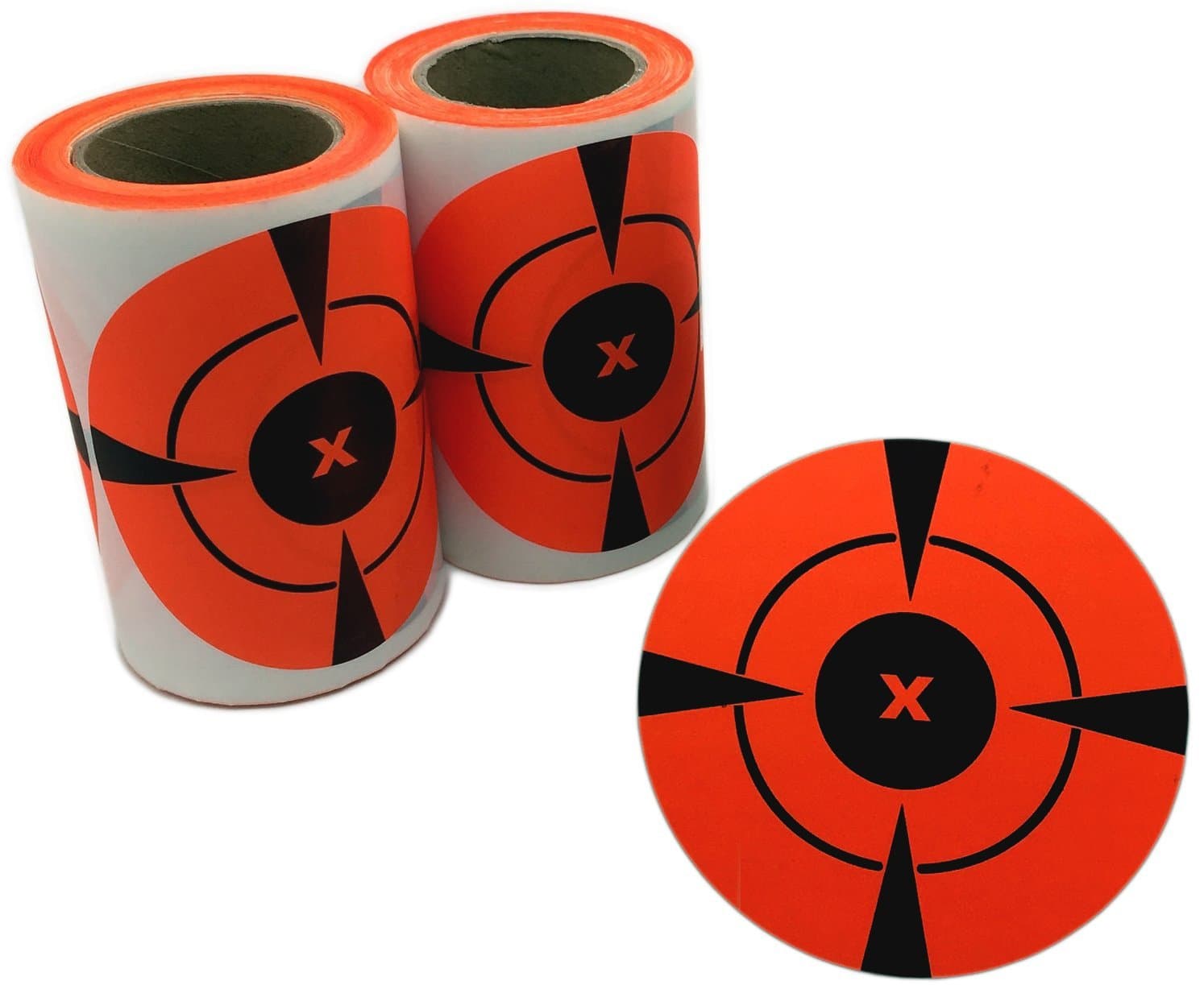 Neon Orange 3" Shooting Sticker Targets - 200 Pack (2 Rolls of 100)