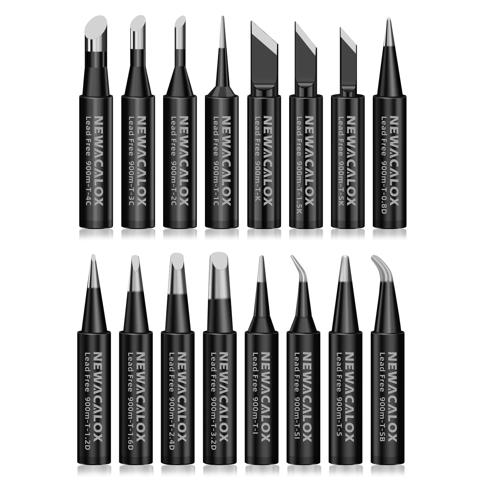 NEWACALOX 16pcs Solder Tips 900M Soldering Iron Lead-free Tips Replacement, Welding Needle Tip for Yihua,Vastar,Tabiger, solder iron/HAKKO 888D 936 937 969 Micro Soldering Station
