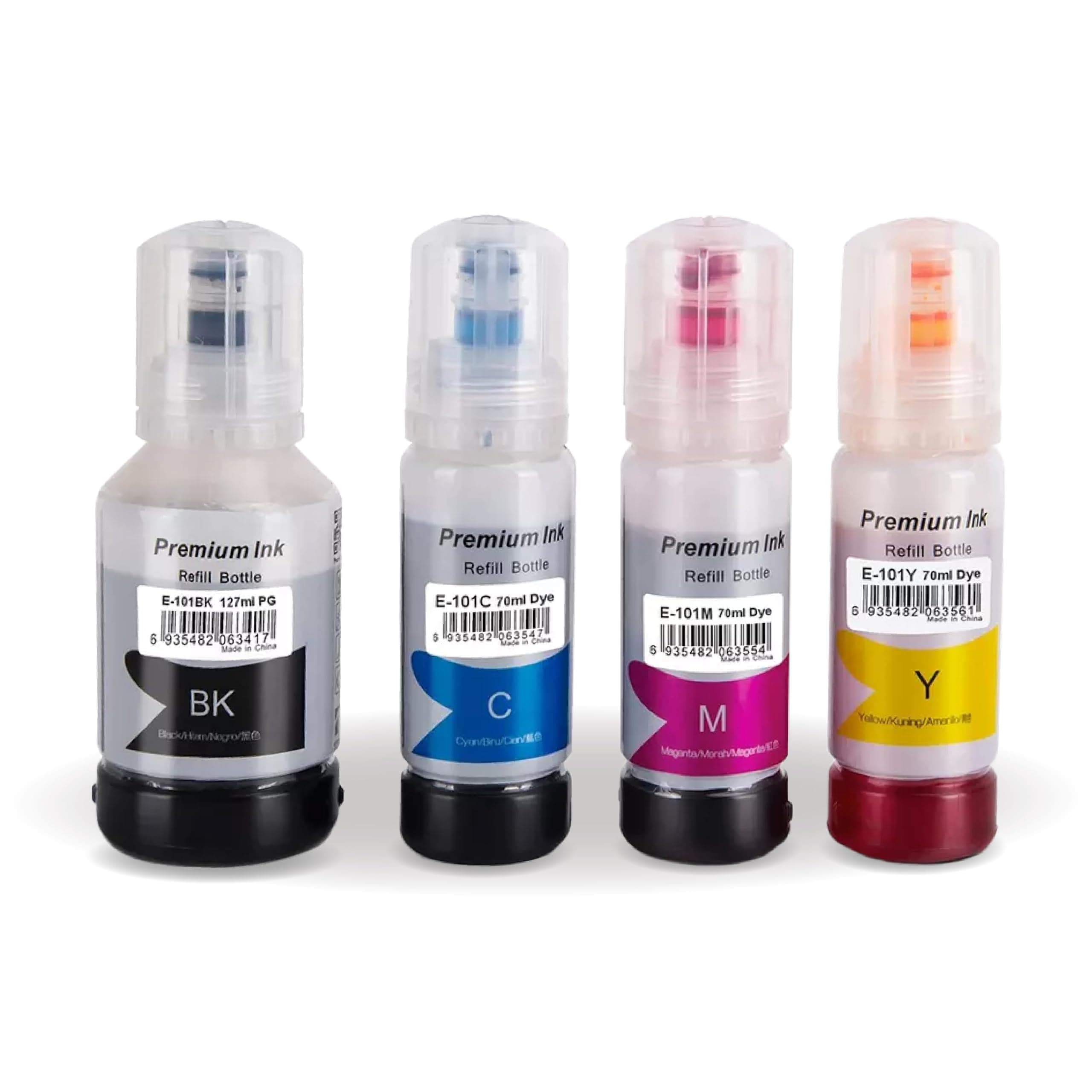 Ink set 101 for Epson for EcoTank 4-Pack Black Cyan Magenta Yellow for L4150 L4160 L4260 L6160 L6170 L6176 L6190 L14150 L6290 Printer
