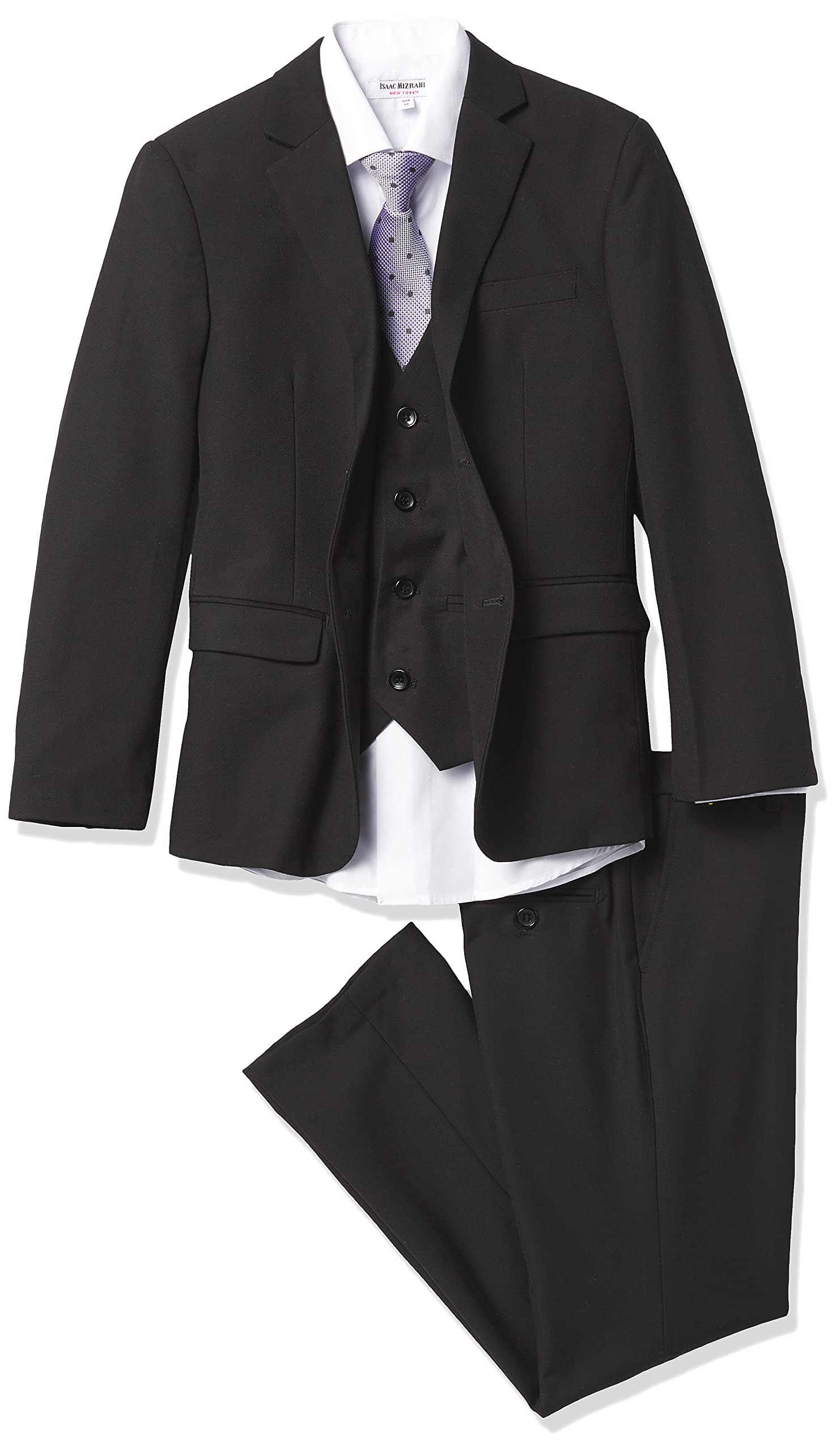 Isaac Mizrahi boys Five Piece Solid Suit Set Ensemble Business Suit Pants Set