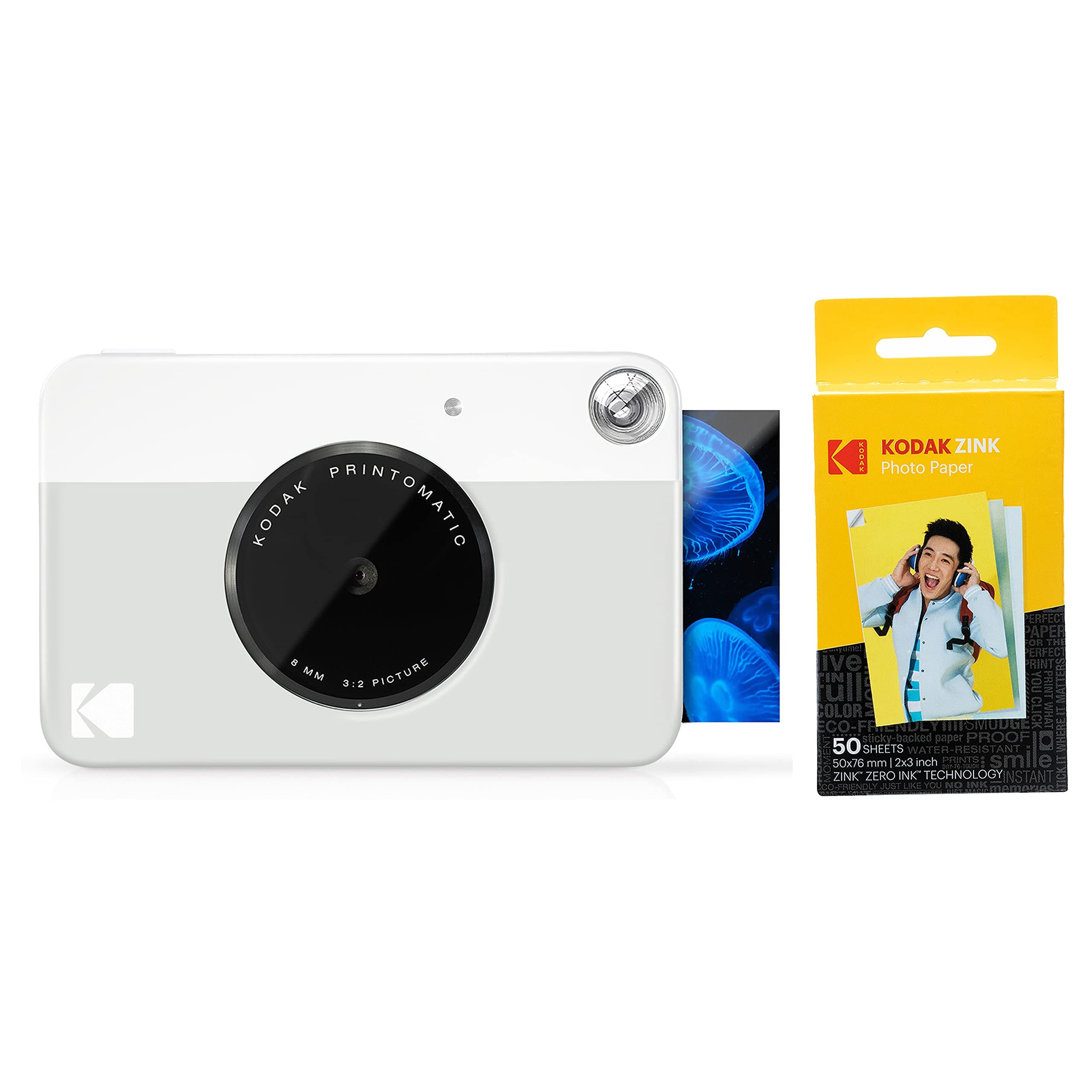 KODAK Smile Instant Digital Printer with Paper 50-pack Bundle