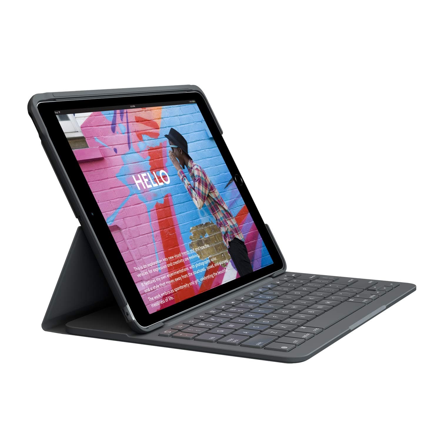 Logitech iPad (7th, 8th and 9th Generation) Keyboard Case | Slim Folio with Integrated Wireless Keyboard (Graphite)
