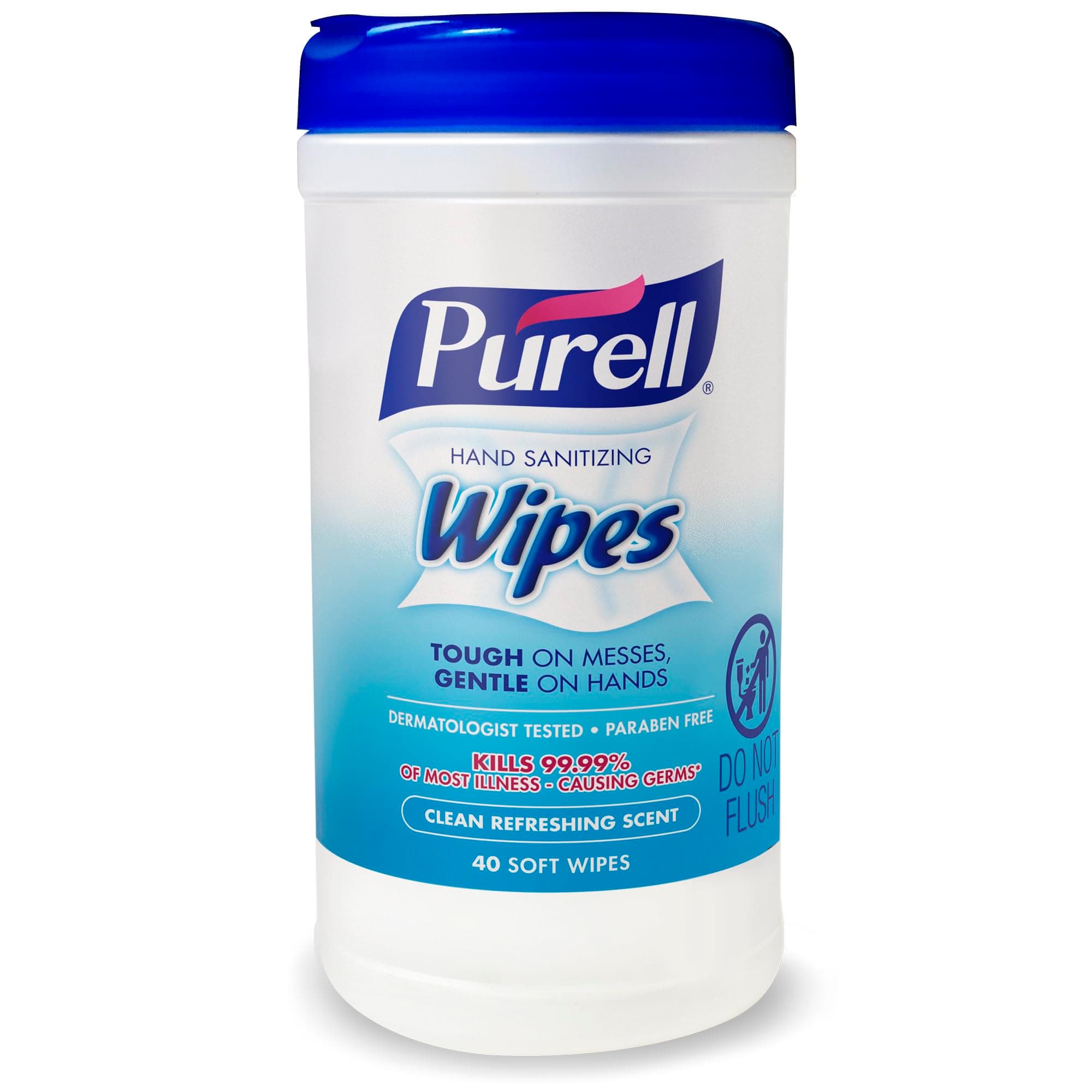 Hand Sanitizing Wipes, 5.7 x 7 1/2, Clean Refreshing Scent, 40/Canister by Purell