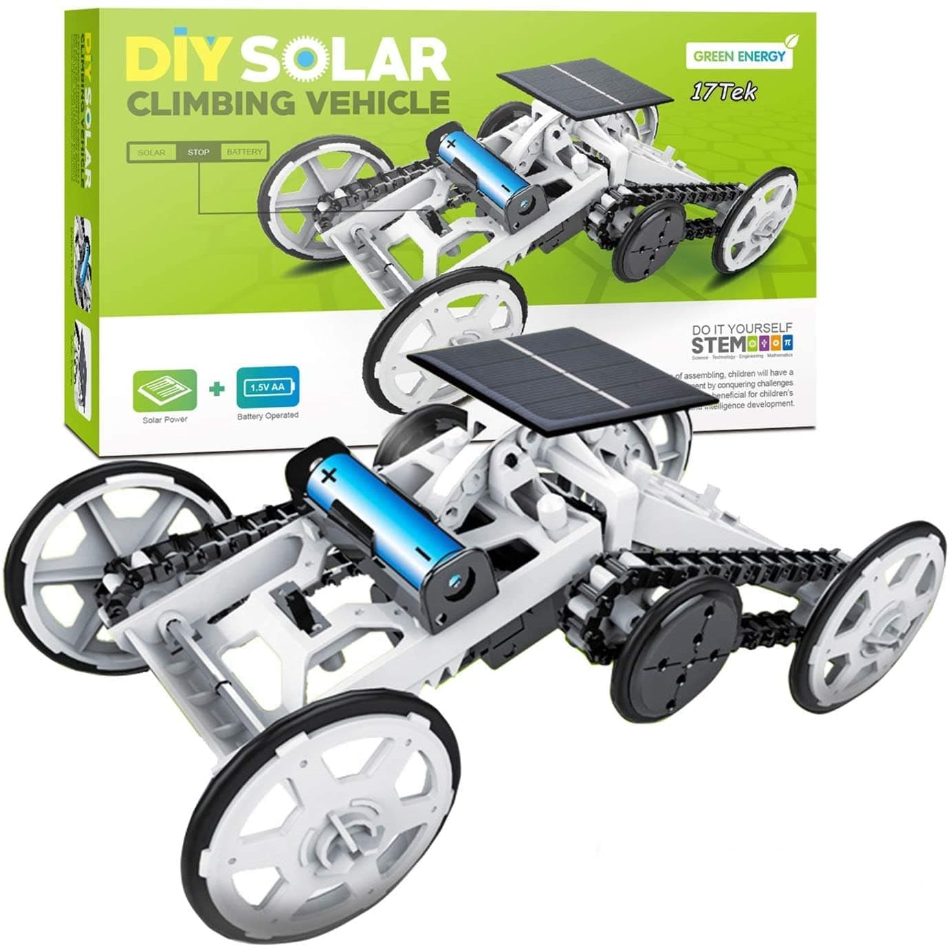 17Tek STEM Educational Solar Robot - Green Energy DIY Science Solar Power Kits (B)