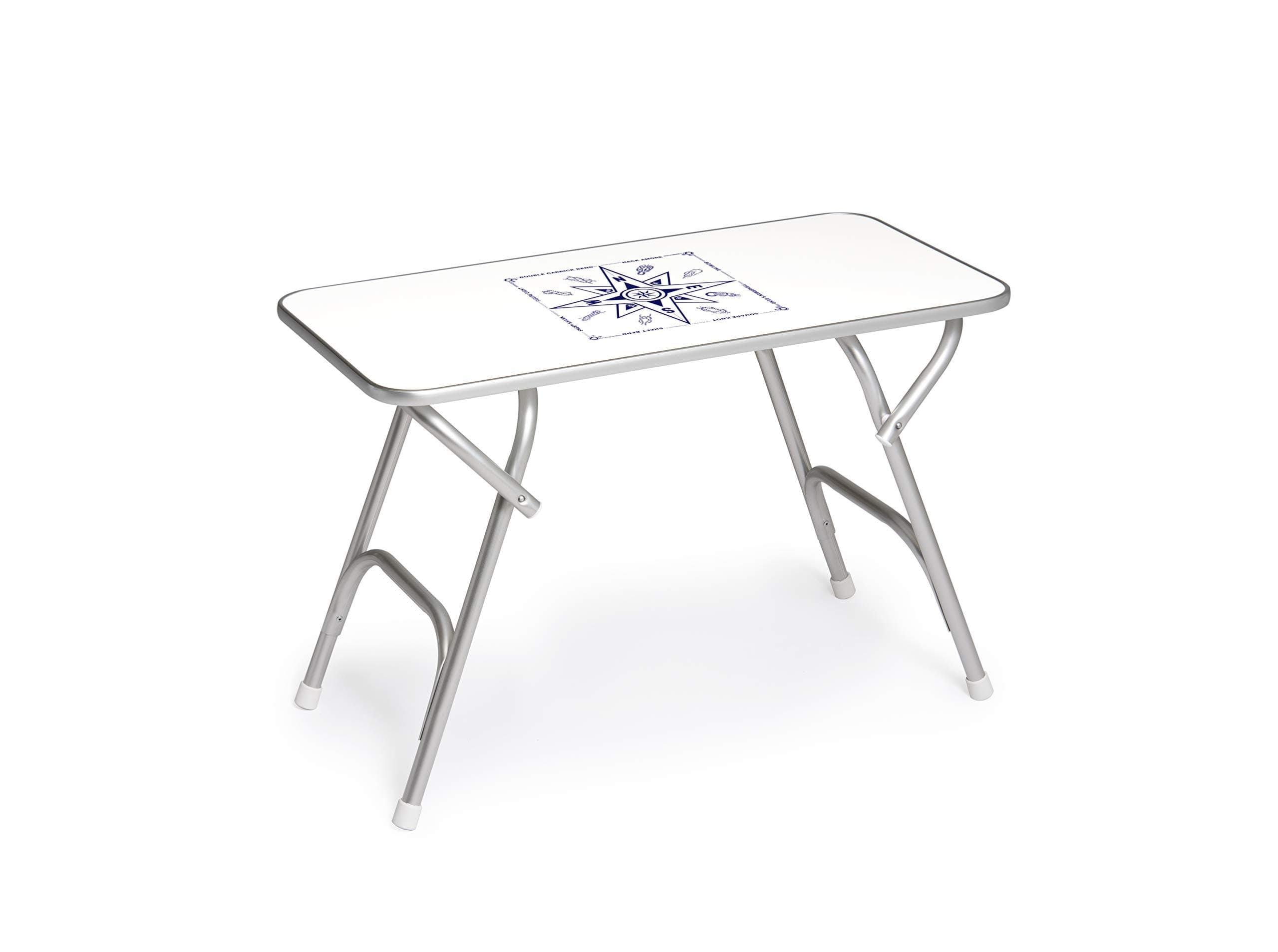 FORMA MARINE Boat Table Folding White Melamine 34.7" x 17.3" x 24" Height Marine Aluminum Yacht Deck Furniture M200
