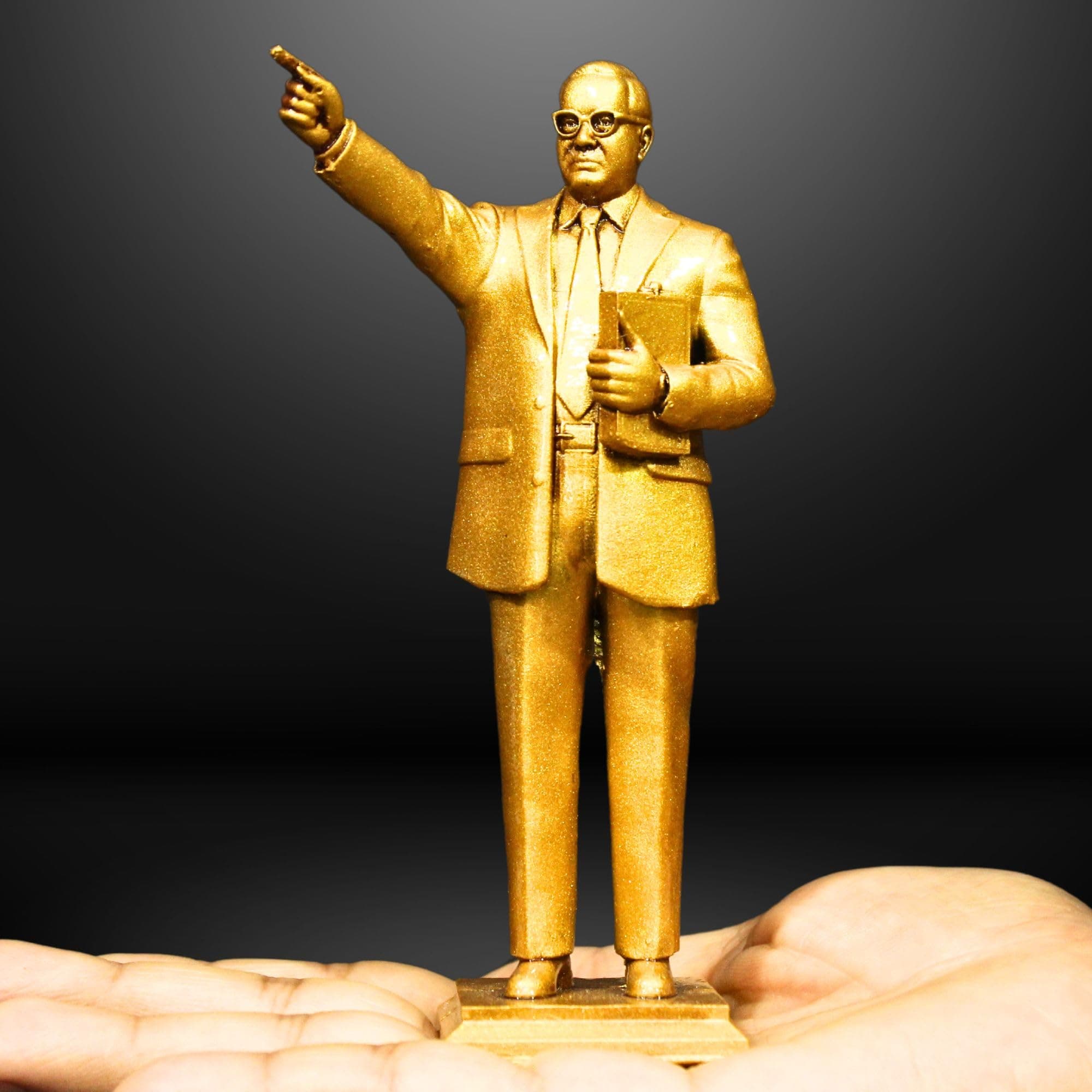 Dr. B.R. Ambedkar Statue - 5 Inches Polystone Murti- Standing Posture Pratima- Brass, Copper, Bronze Finish - Symbol of Justice & Equality - Home, Office, and Car Dashboard (Brass)