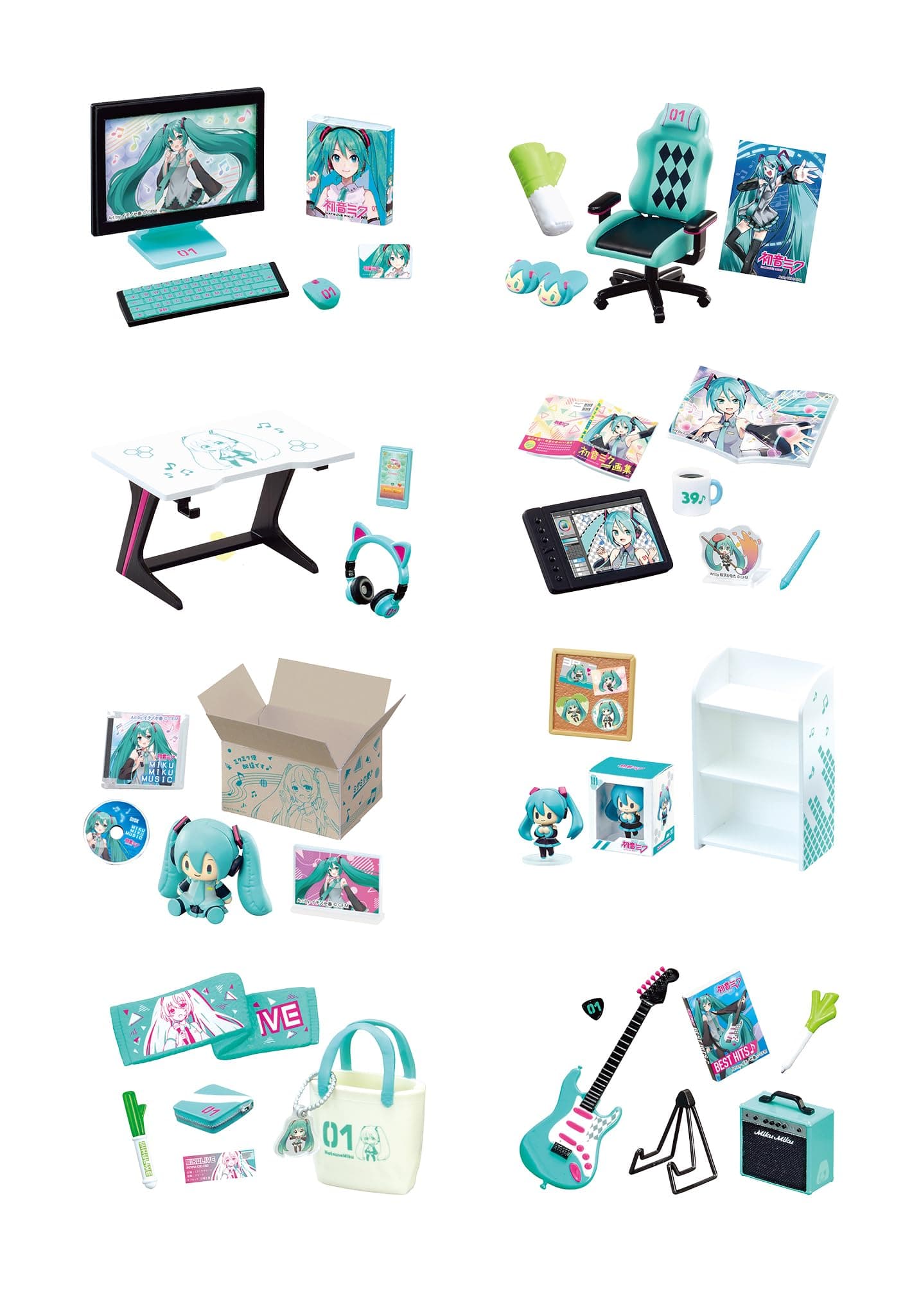 Re-Ment Miku Miku Room Blind Box - Includes 1 of 8 Collectible Mini Figurines - Fun and Versatile Decoration