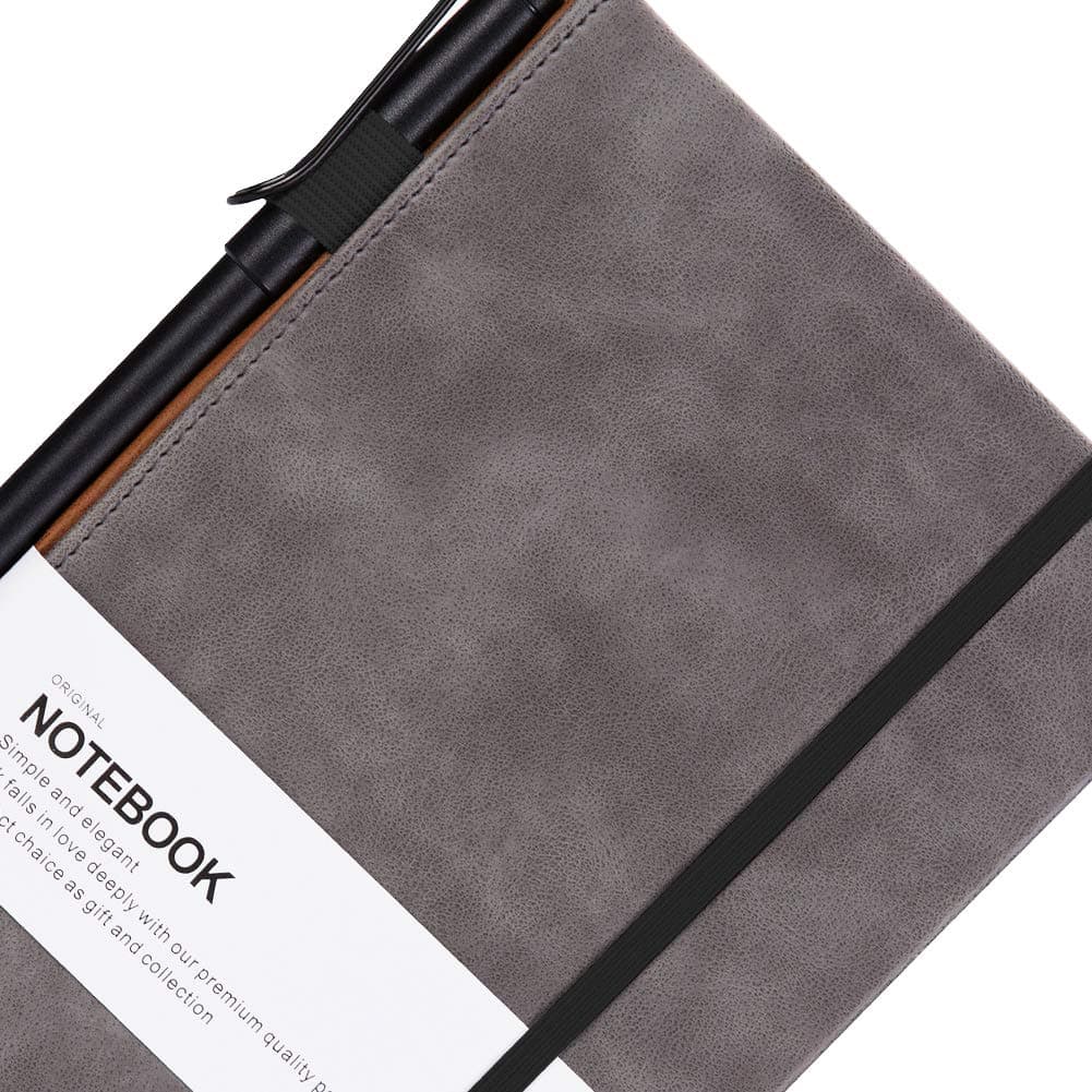 Dotted Paper Notebook/Journal with Pen Loop - Bangma A5 Hardcover Dot Grid Notebook with Inner Pocket & Premium Thick Paper + Page Dividers Gifts,Bound Notebook Large(8.5 x 5.9 In) … Office Product