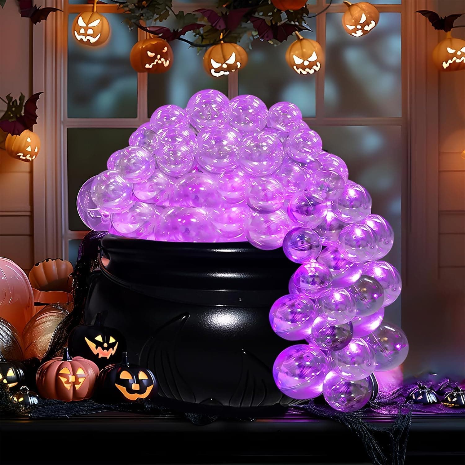 DIY Bubbling Cauldron Set, Halloween Decorations Indoor,Black Plastic Bowl Party Decoration,Spooky Vintage Decor for Home Kitchen Room Party Table