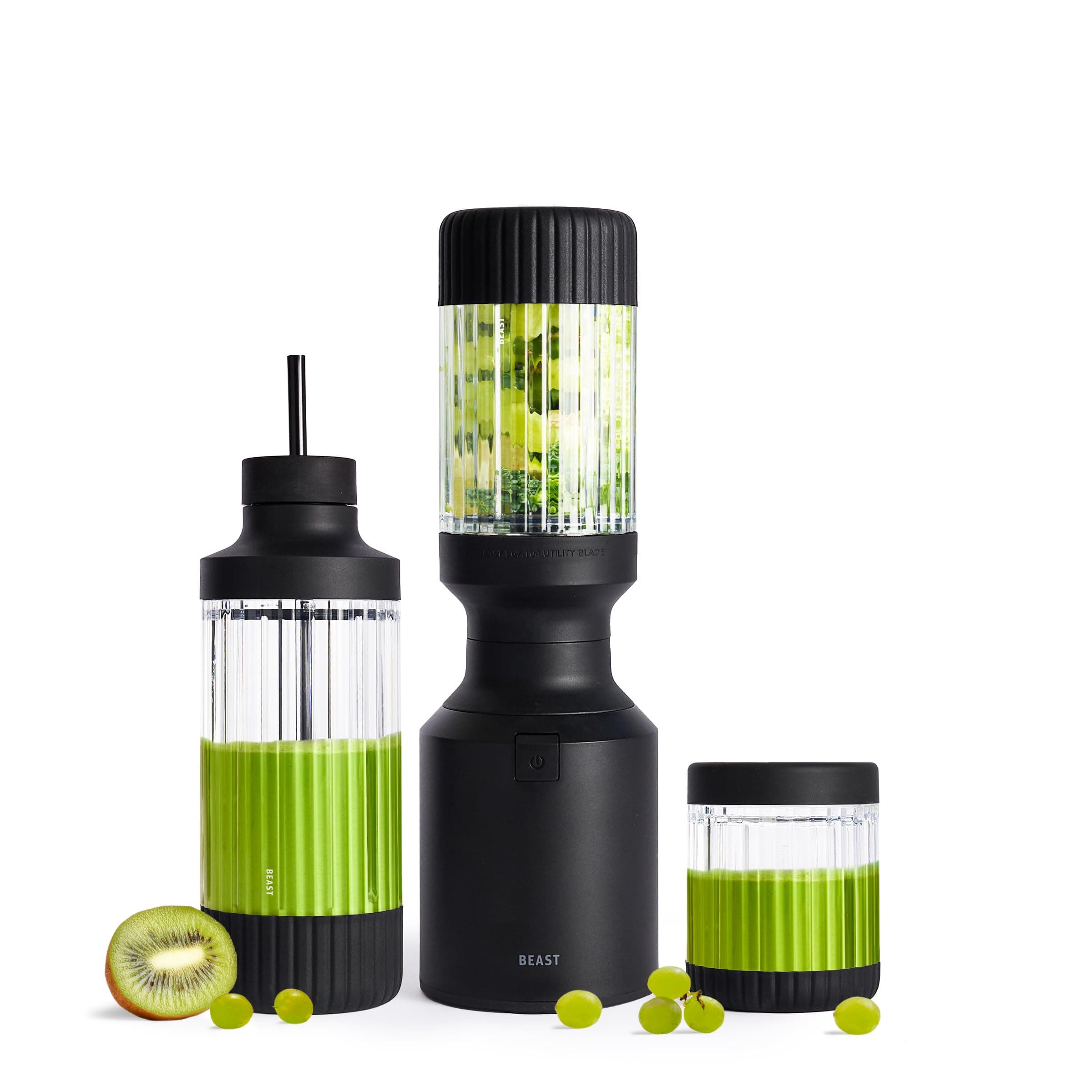 Mighty 850 Plus | Premium Compact Personal Blender | Smoothies, Shakes, Dressings, Sauces | Blends Ice and Frozen Fruit | New XL Vessel | Extra Vessels, Lids and Straws | 850W (Carbon Black)