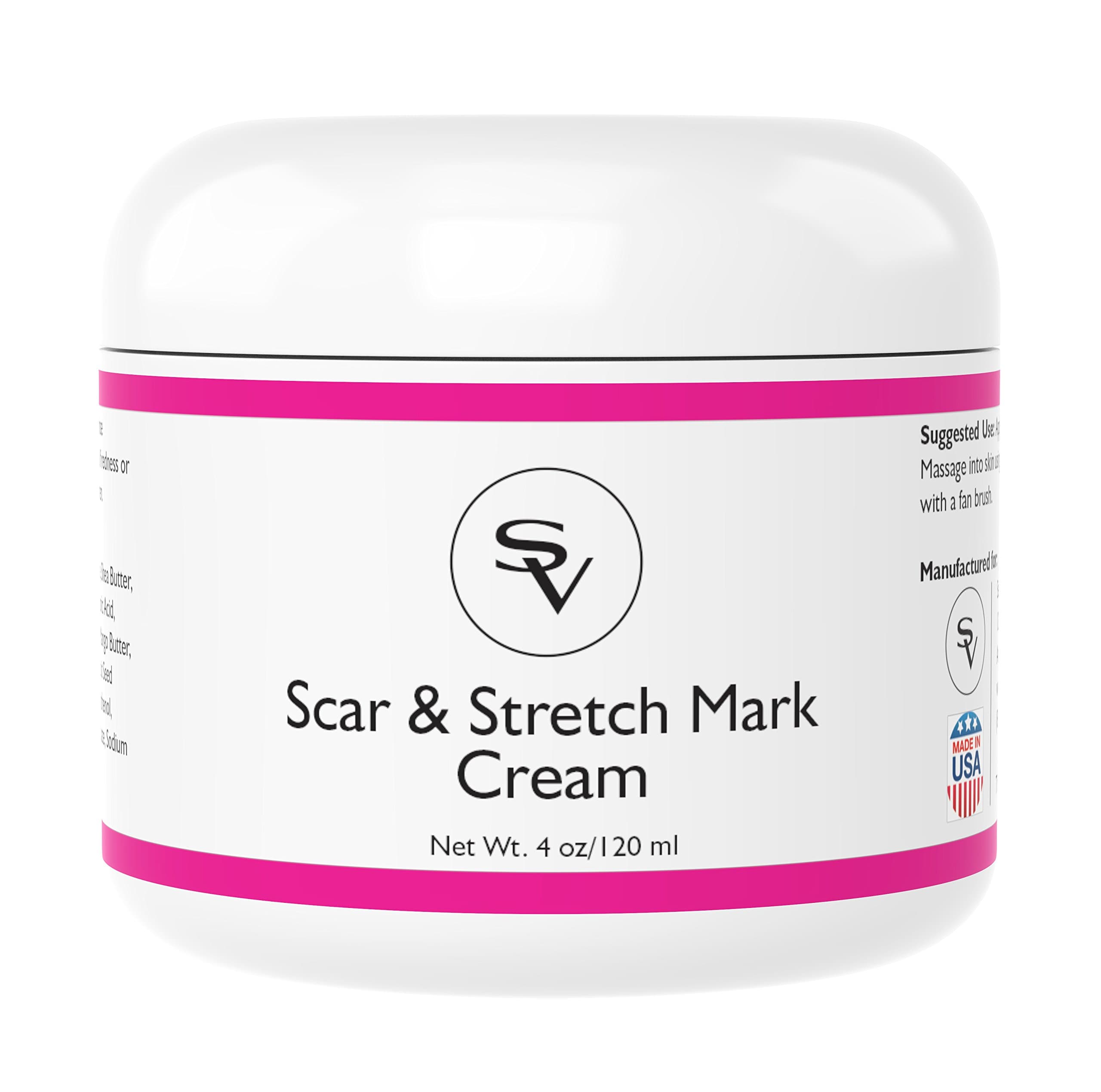 Powerful Scar & Stretch Marks Cream | Potent Stretch Mark Removal Creme and Acne Scar Removal Cream | Infused w/Vitamin C & Hyaluronic Acid For Faster Results | Anti Stretch Mark Cream Made in USA