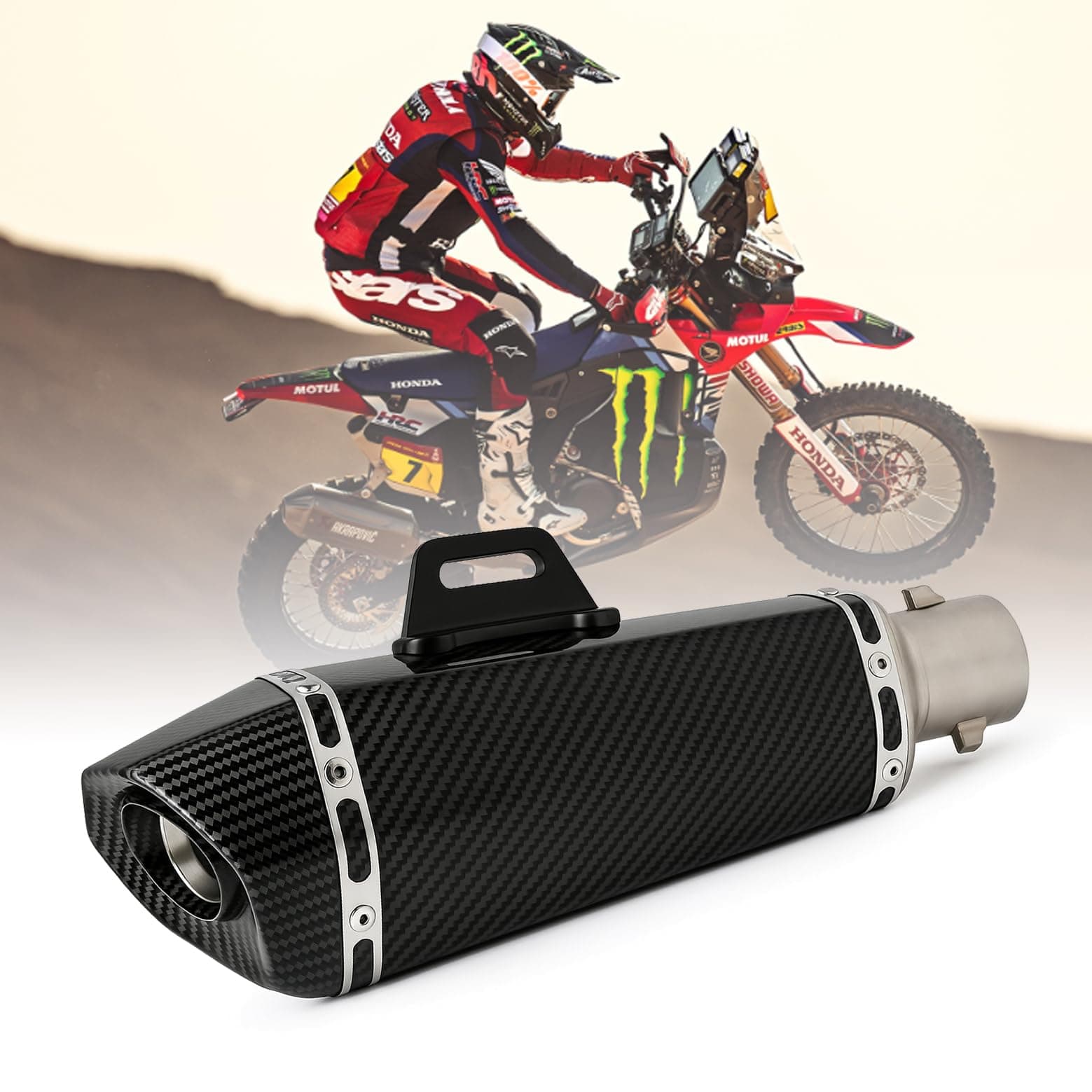 Vagary Universal Hexa Cut Akraphovic Exhaust With DB Killer Silencer for Bajaj, TVS, KTM, Suzuki, Yamaha, Hero Universal For Bike (CARBON)