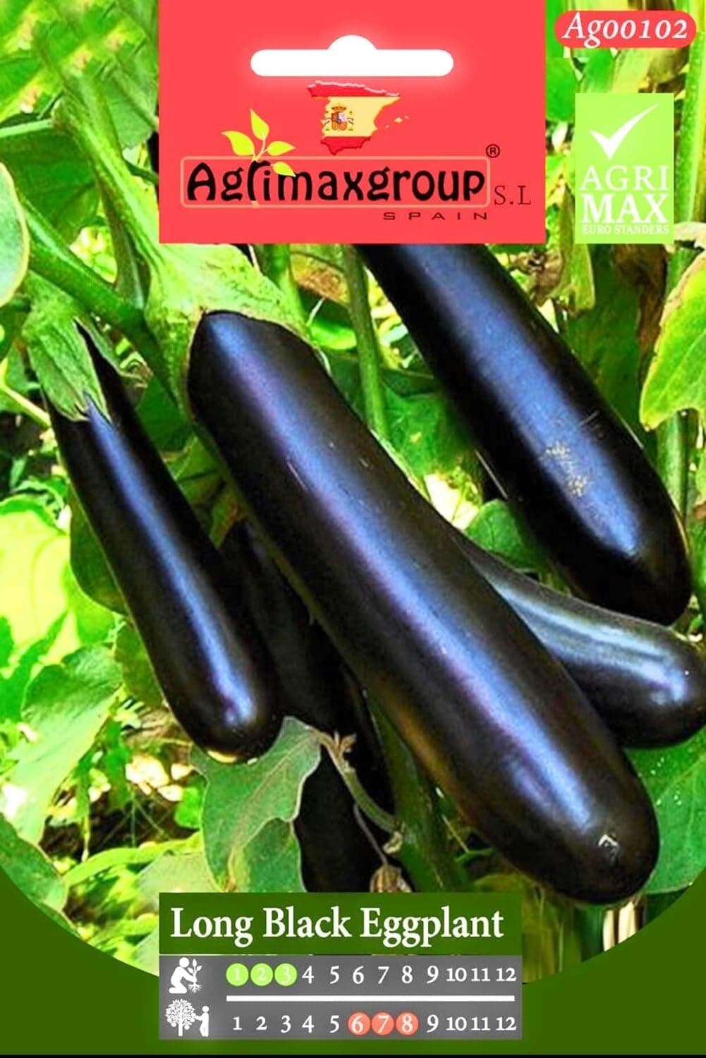 Agrimax Eggplant Seeds (Long, Black)