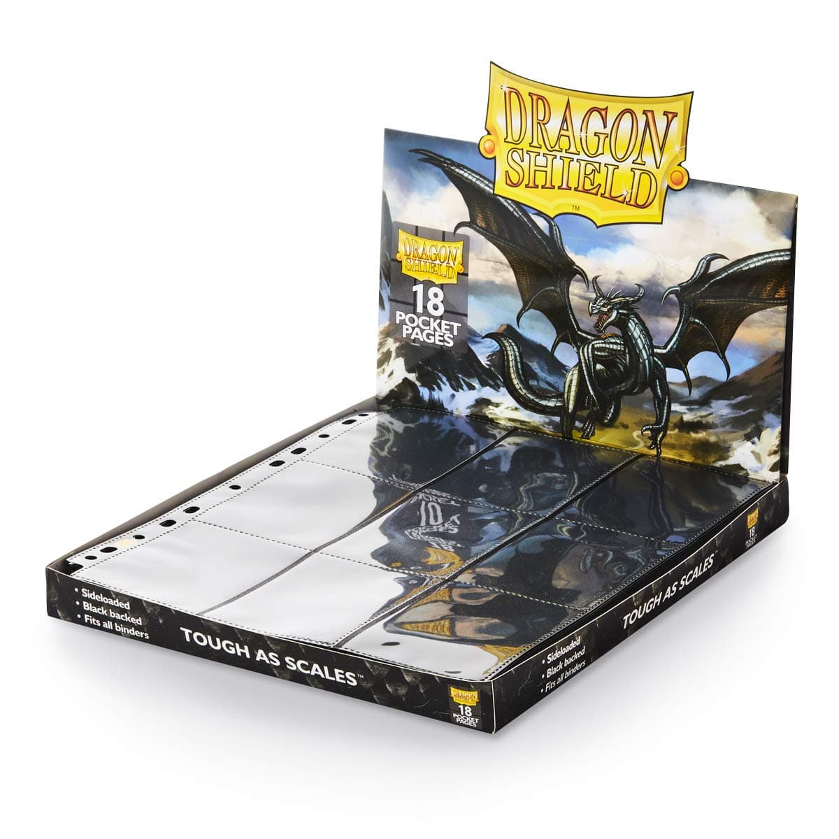 Arcane Tinman Dragon Shield - 18-Pocket Binder Pages Sideloading 50Pk - Clear,Black