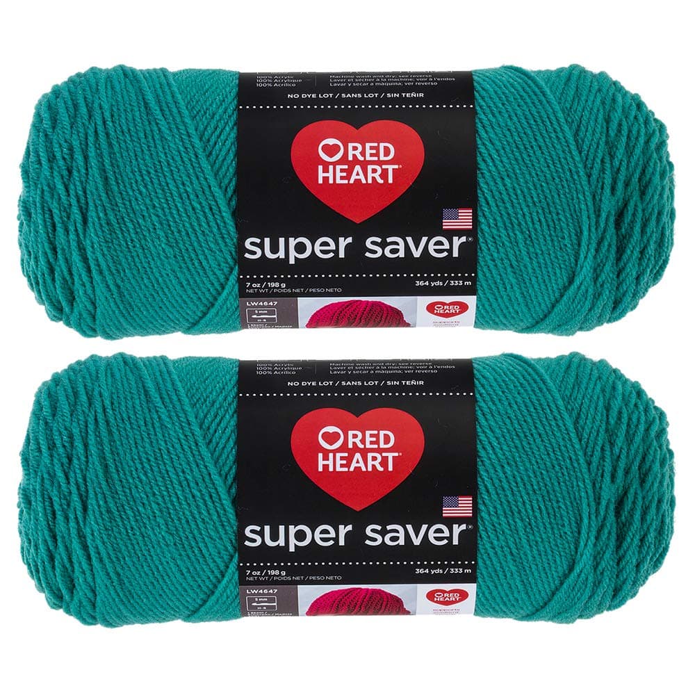 Bulk Buy: Red Heart Super Saver (2-Pack) (Jade, 7 oz Each Skein)