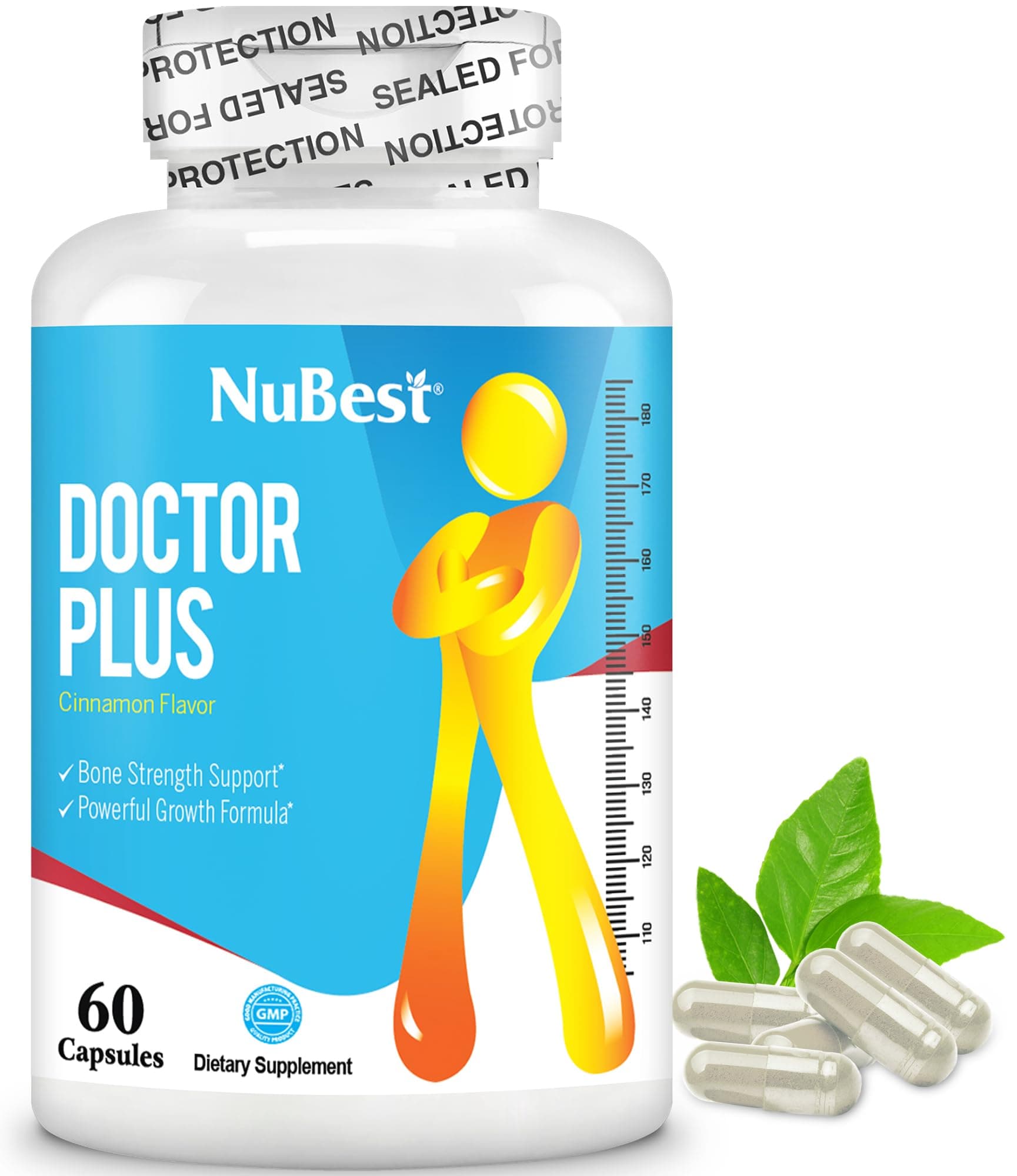 Doctor Plus - Bone Growth Support - Promotes Strong and Healthy Bones for Children (10+) and Teenagers - 60 Capsules (1 Pack)