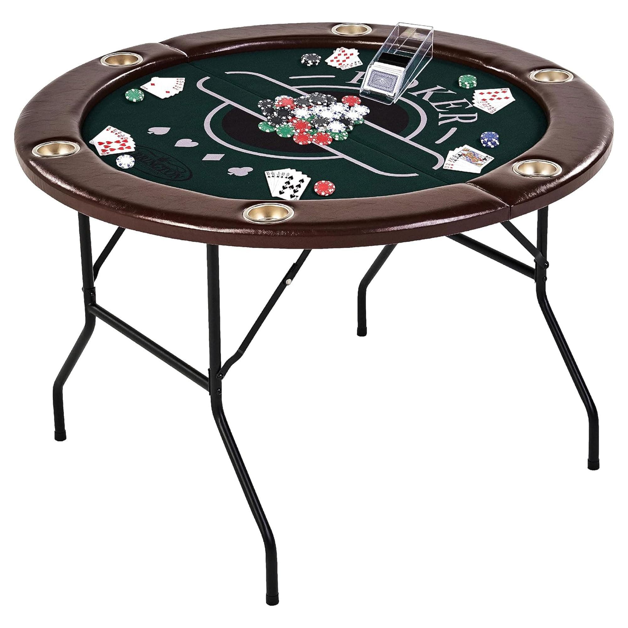 Barrington Poker Multiple Styles Folding Poker Table & Poker Table Top/Dining Table Collection, Durable Padded Rail Tables with Felt Playing Surface, Perfect for Texas Holdem Games