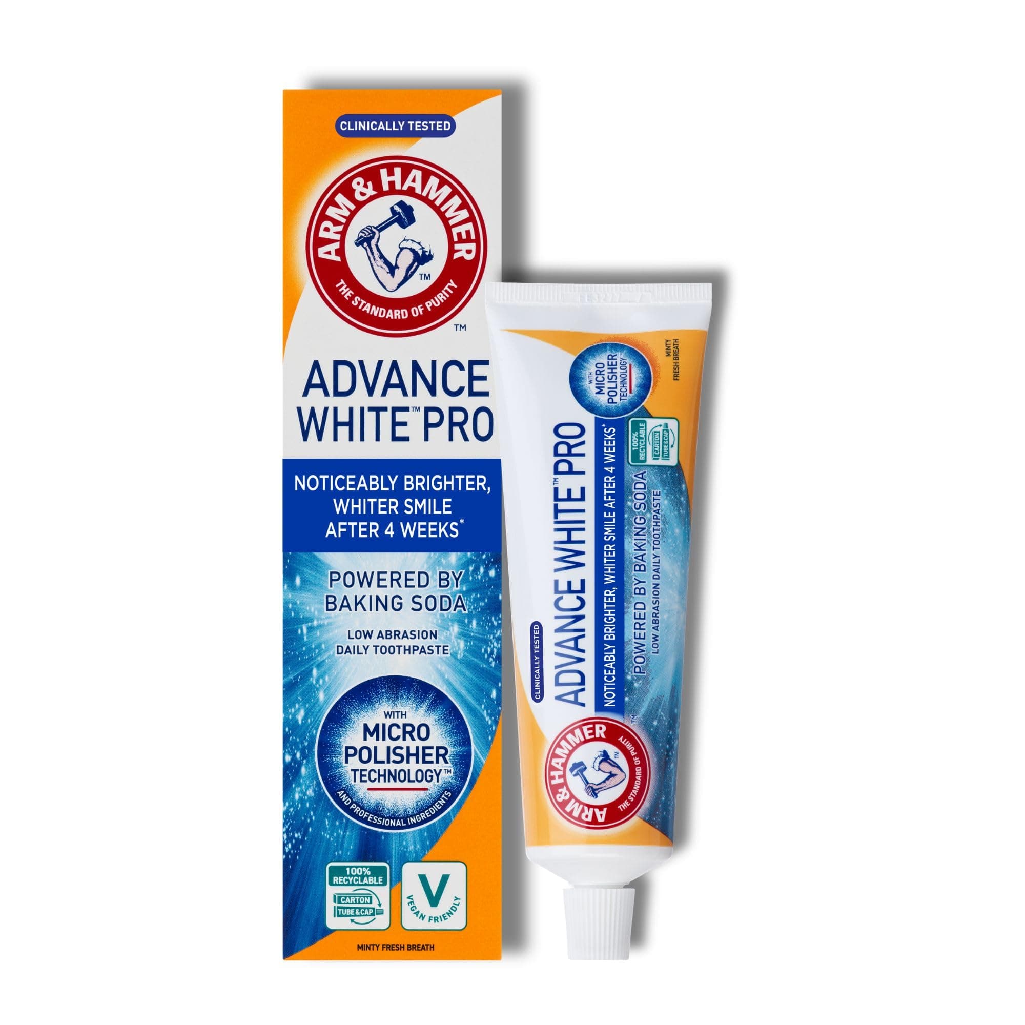 – Advance White Pro Toothpaste, Baking Soda Teeth Whitening Toothpaste with Micro Polisher Technology, 2 Shades Whiter in 4 Weeks, 75 ml Tube