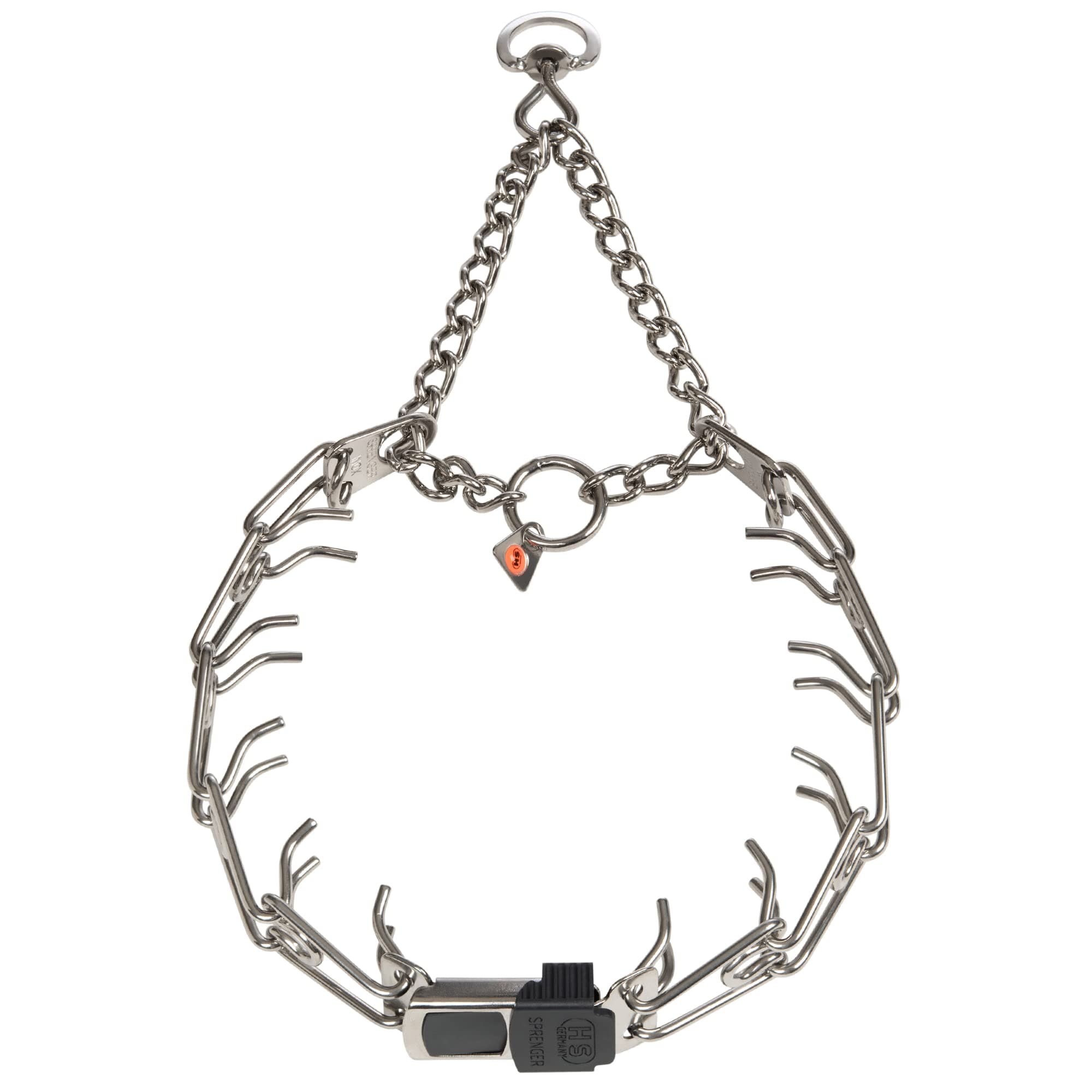 Herm Sprenger GERMANY Dog Training Prong Collar with Quick Release Cliclock Buckle and Swivel Ring | Adjustable Length Stainless Steel Made in for Large Dogs, 25 In (up to 20'' neck) x 3.2mm Links