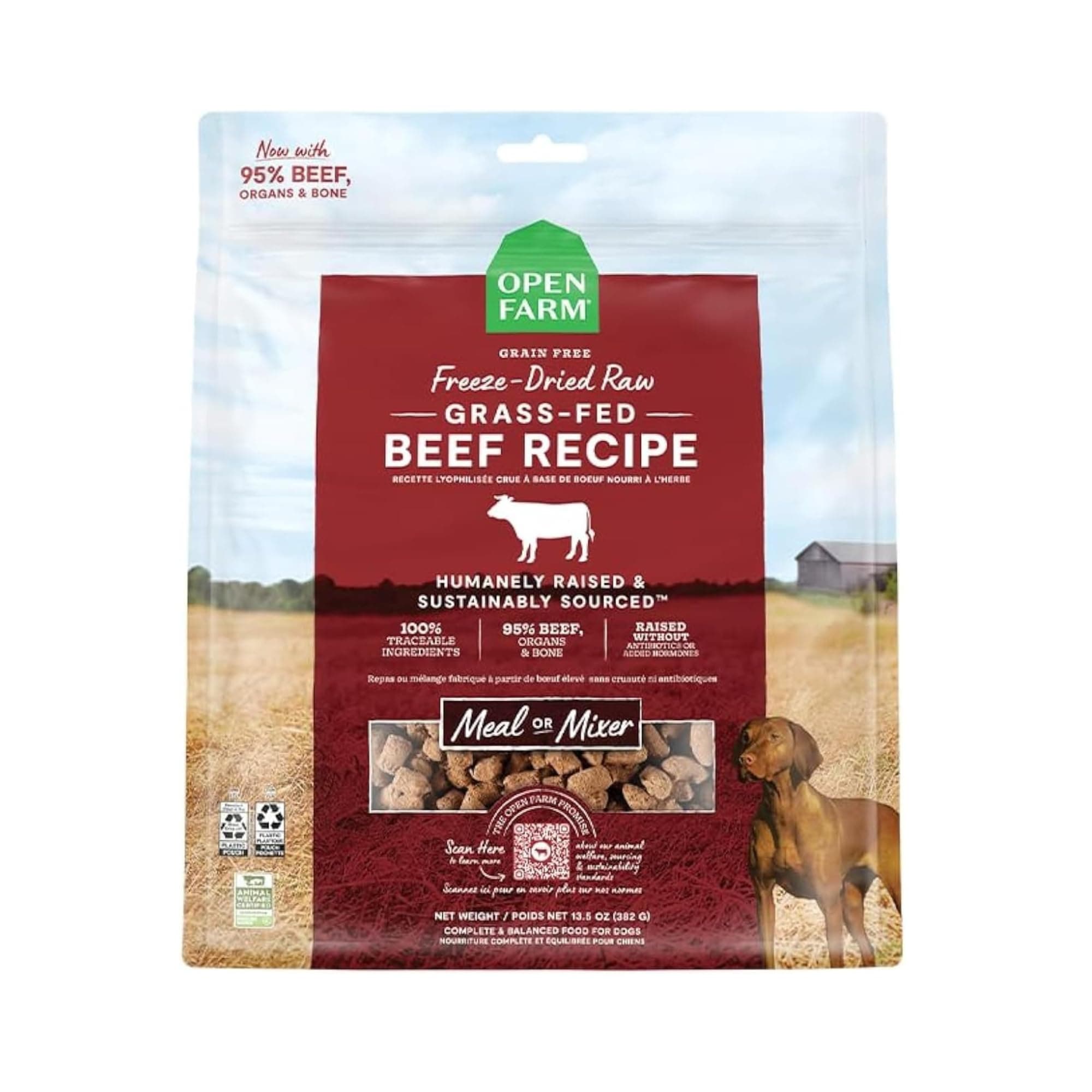 Freeze Dried Raw Grass Fed Beef Dry Dog Food - 99G