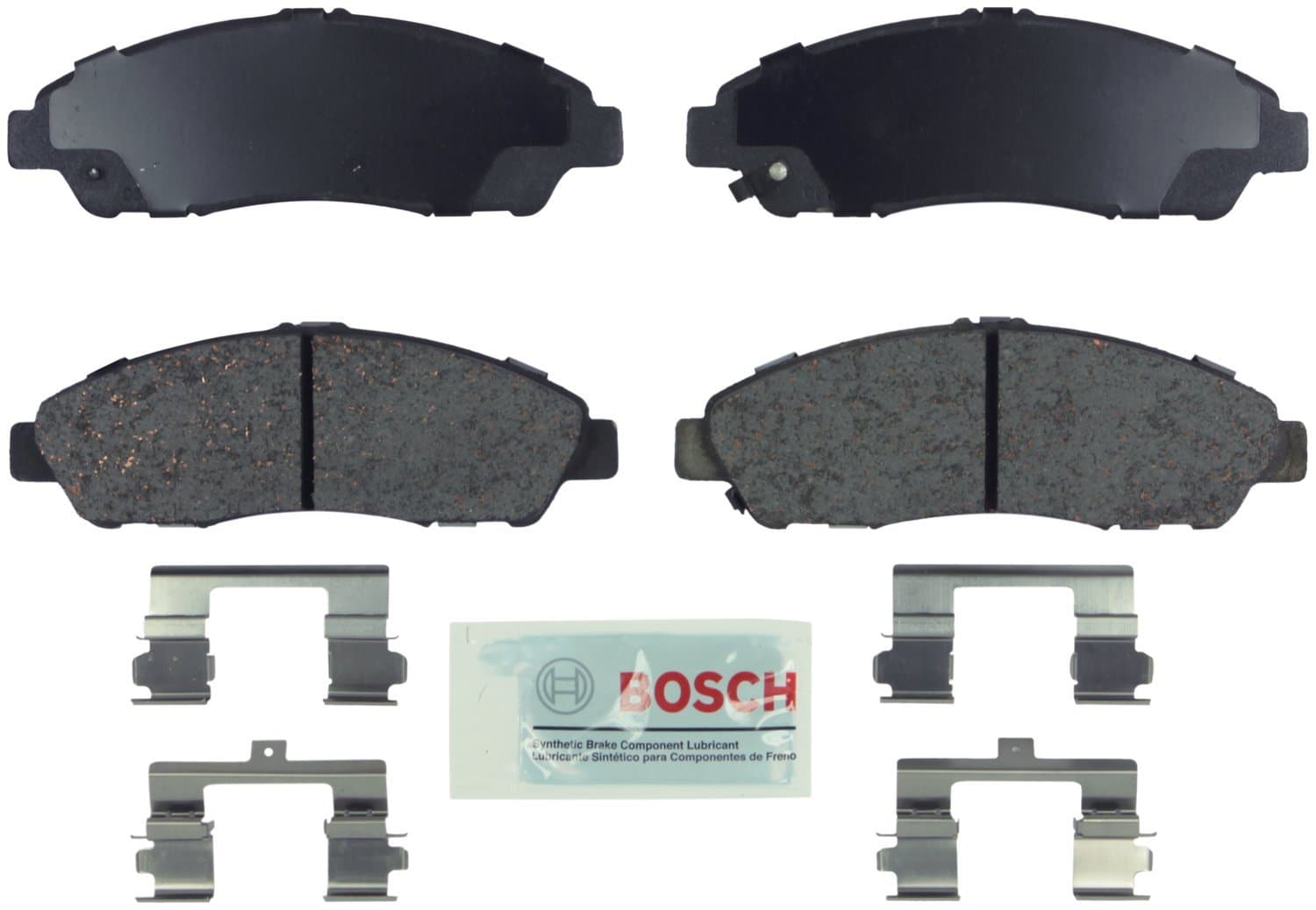 BE1280H Blue Ceramic Disc Brake Pad Set With Hardware - Compatible With Select Acura MDX, ZDX; Honda Pilot; FRONT