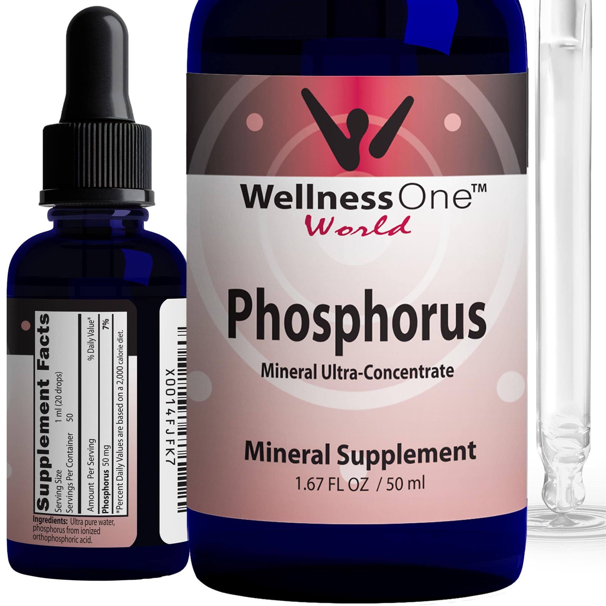 - WellnessOne Ionic Phosphorus Supplements - Phosphorus Liquid from Ortho Phosphoric Acid for Teeth, Bone Health, & Energy Support - Non-GMO, Vegan, Gluten Free - 1.67 fl oz