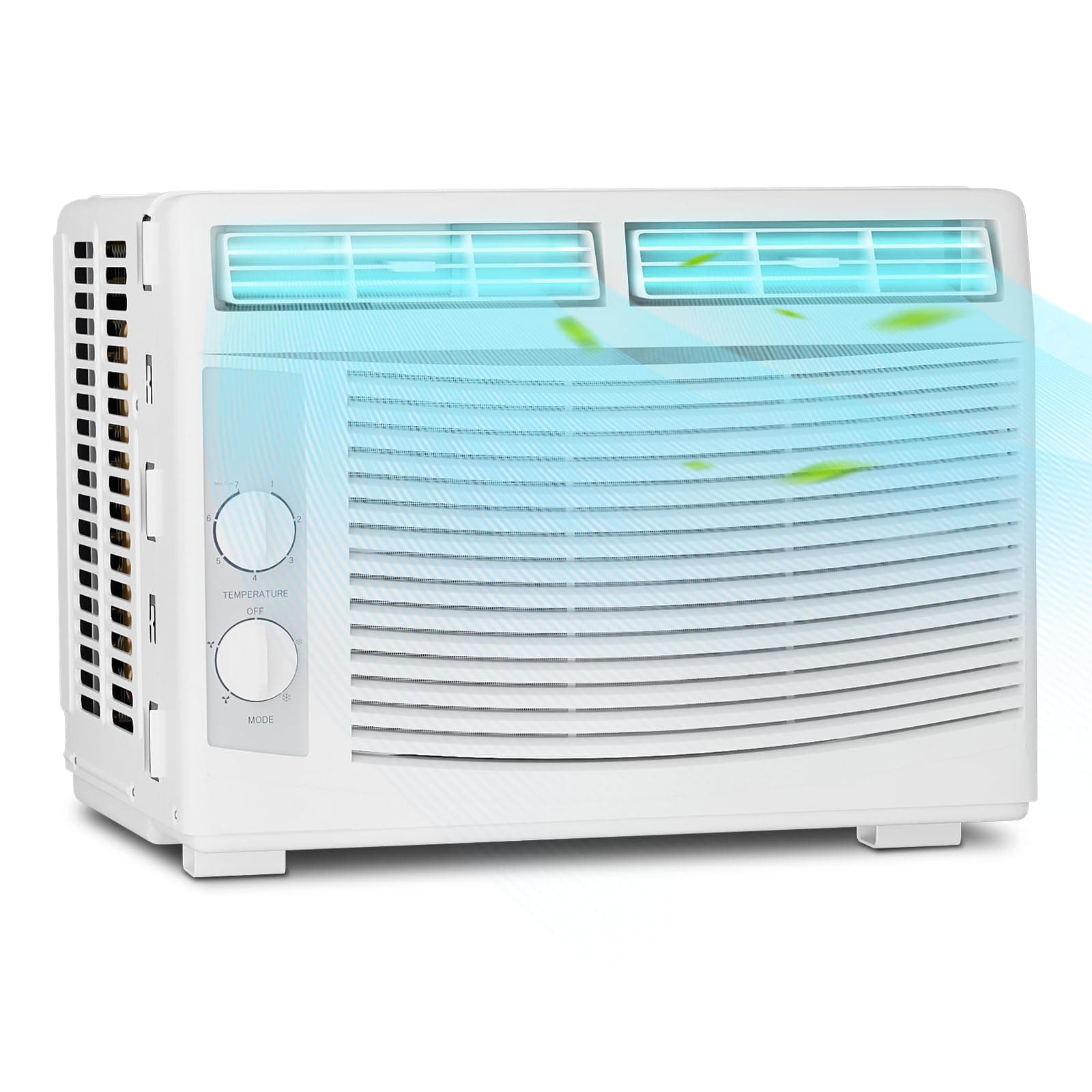 Window Air Conditioner with Dehumidifier, 115V Small Window AC with 3 Speeds, Panel Control, and 24H Timer for Apartment, Dorm (5000 BTU-Remote)