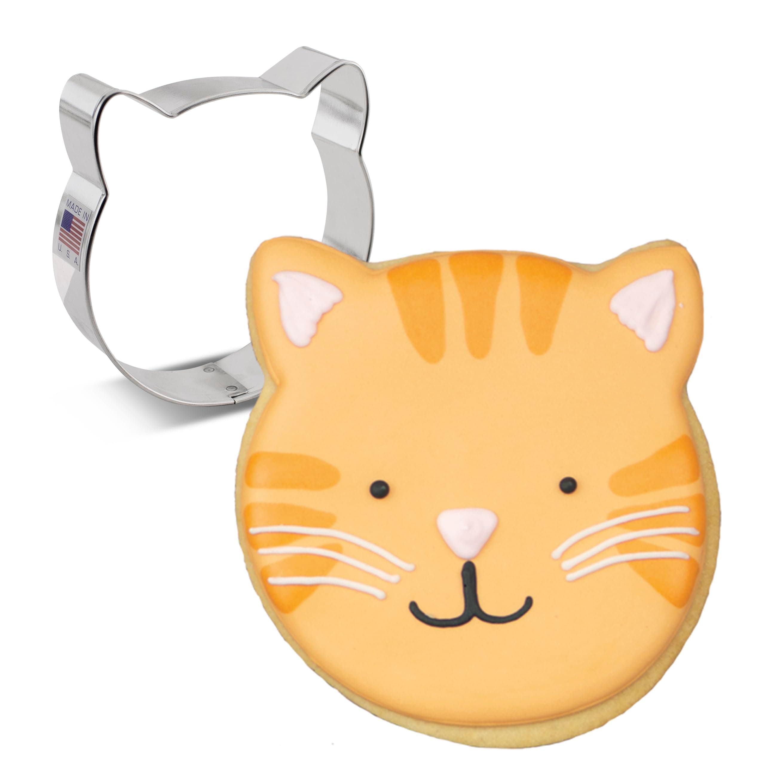 Cat Face Cookie Cutter 11.1 cm, Made by Ann Clark