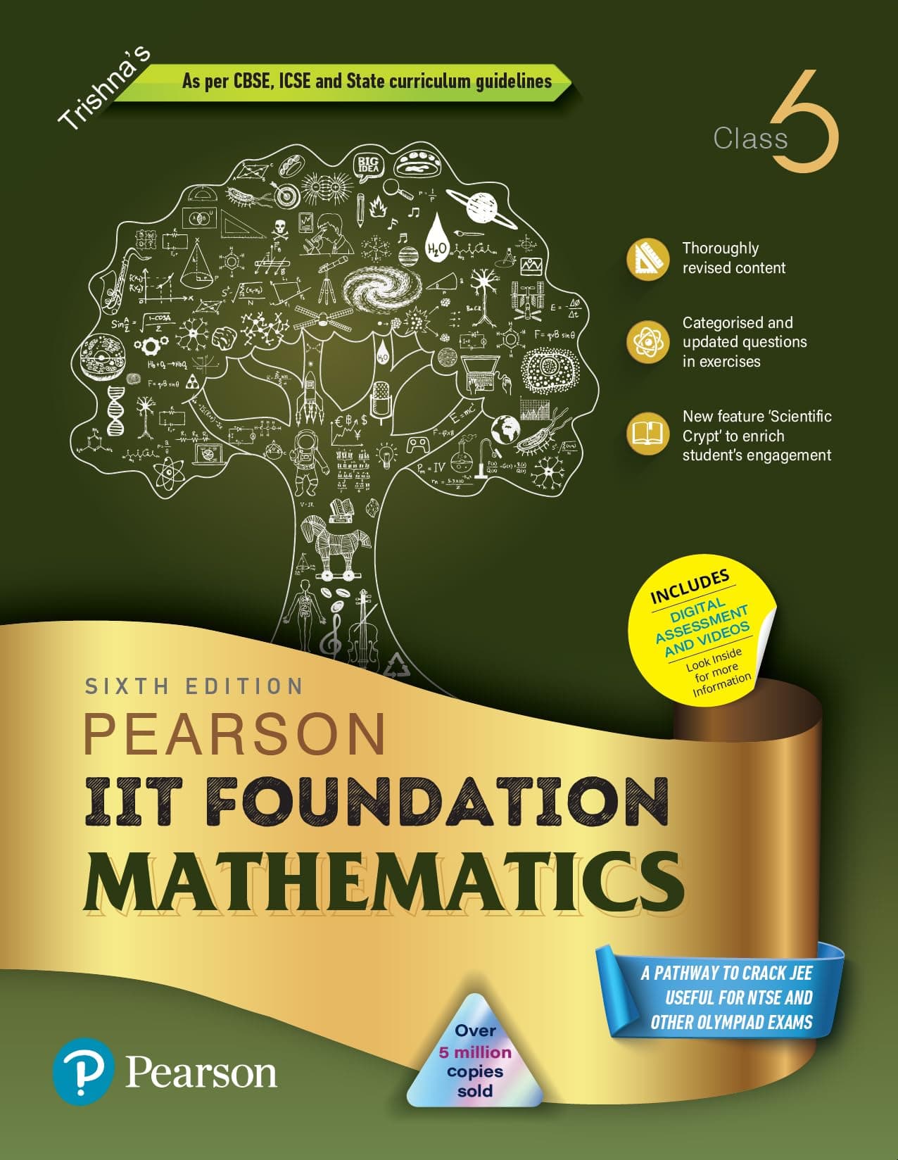 Pearson IIT Foundation'24 Mathematics Class 6, As Per CBSE, ICSE . For JEE | NEET | NSTE | Olympiad|Free access to elibrary, vidoes & Myinsights Self Preparation - 6th Edition By Pearson (OLD EDITION)