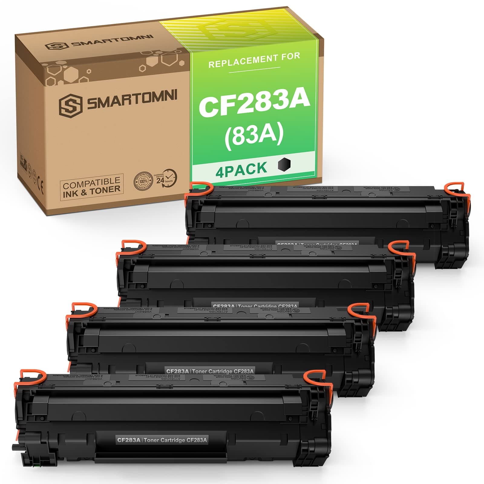 Compatible Toner Cartridge Replacement for HP 83A CF283A (4-Pack,Black), for Use with HP MFP M225dn M225dw M127fw M127fn M201dw M201n M125nw M125a Printer Series