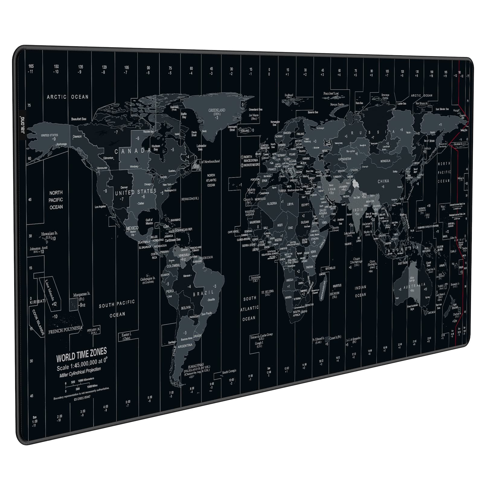 JIALONG Large Gaming Mouse Pad, Extended Mousepad with Durable Stitched Edges, Ideal for Desk Cover, Computer Keyboard, PC and Laptop - World Map