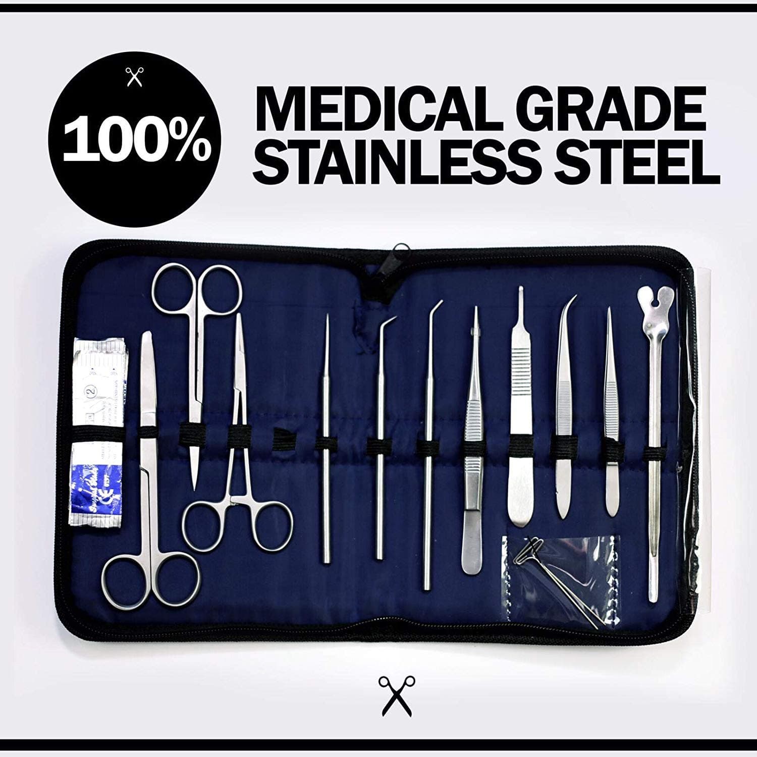 Advanced Frog Dissection Kit for Medical Student - 25 Pcs. - Durable Medical Stainless Steel Tools Included Scalpel Knife Handle Blades with Case