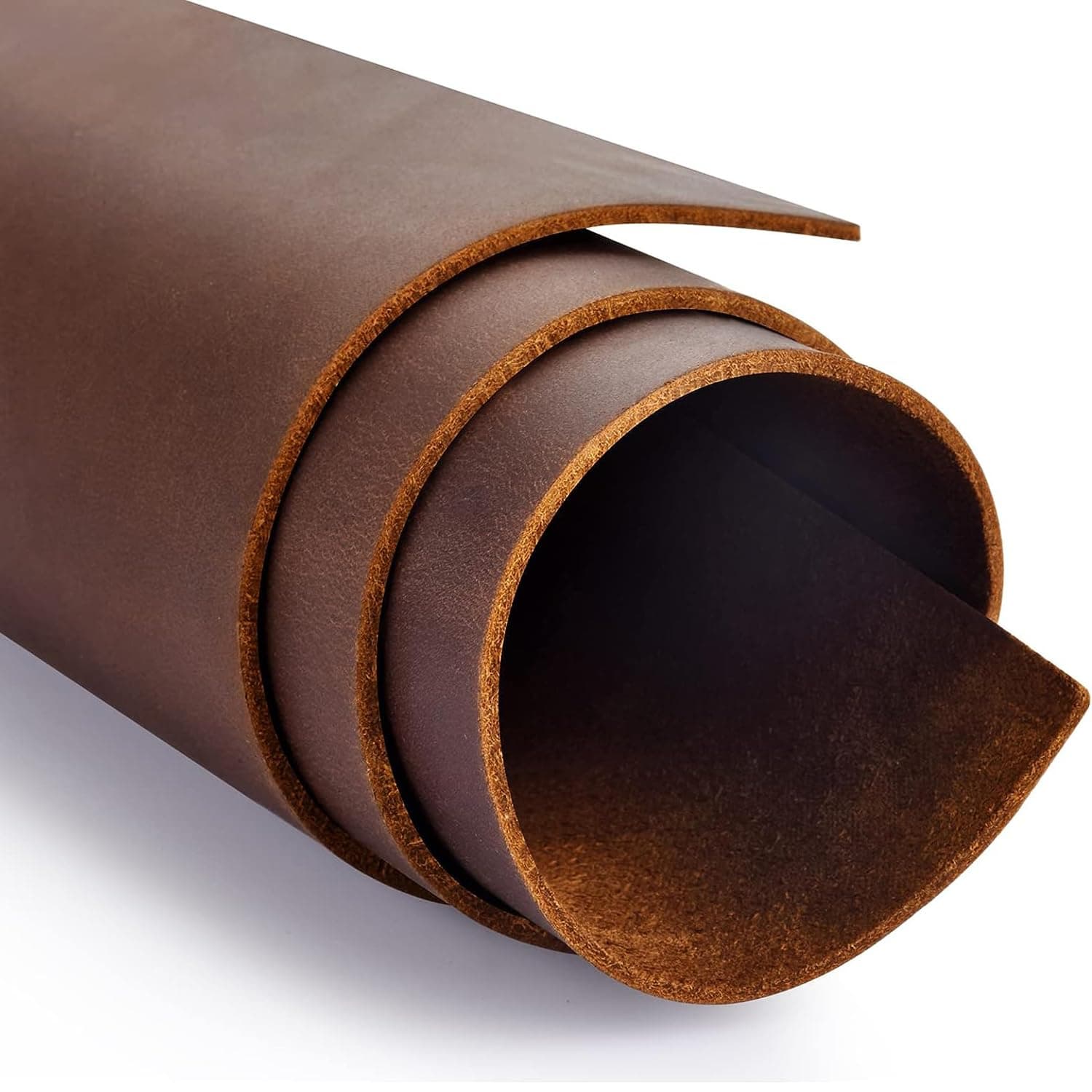 Angju 1.8-2.0mm Thick Leather Sheets for Crafts,Tooling Leather 10 * 30cm Full Grain Leather Pieces,Genuine Cowhide Leather for Crafts Sewing Wallet Earring Hobby