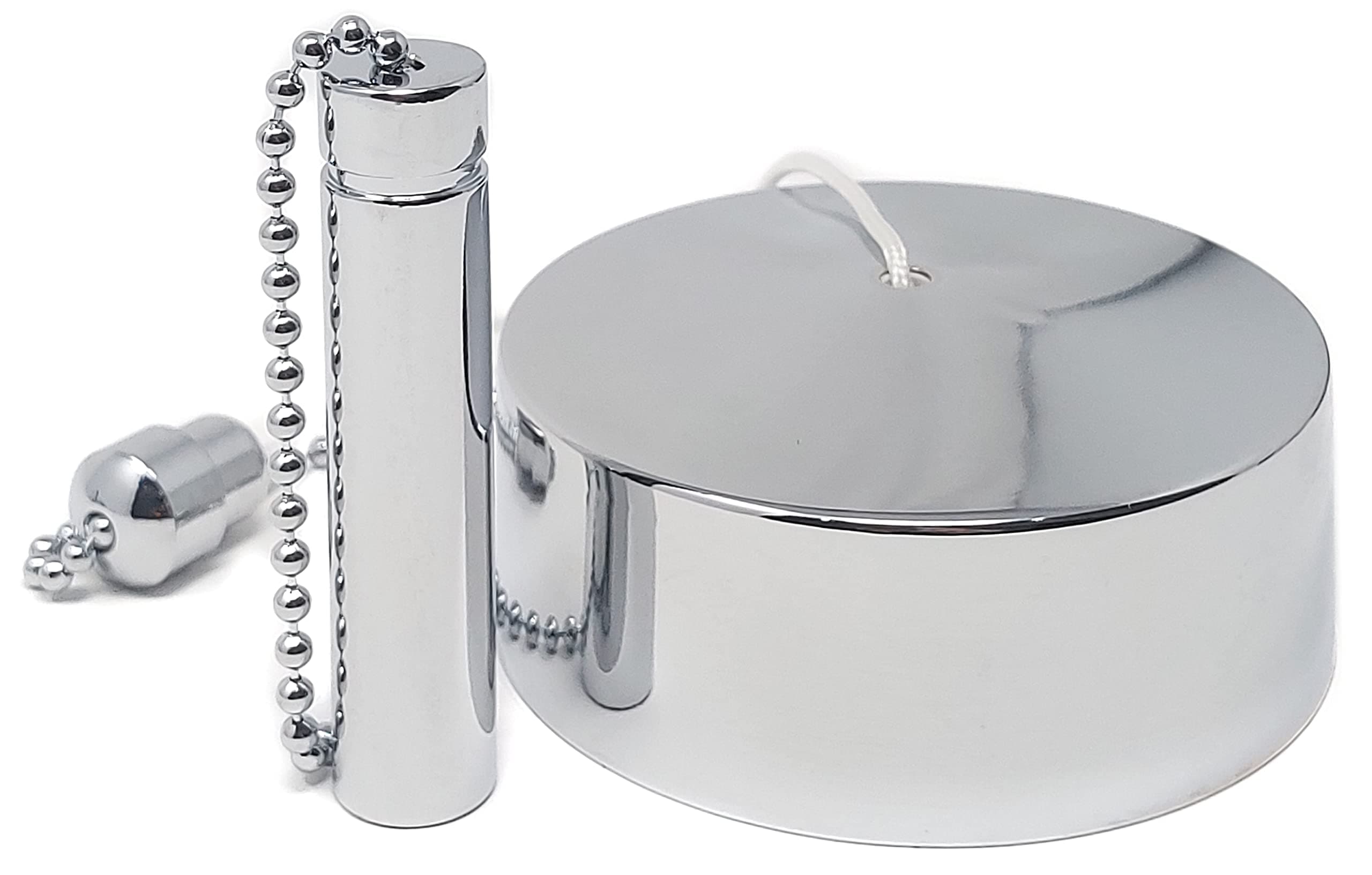 Bathroom Light Pull Cord and Fitting Kit - Chrome Round Light Switch (Bathroom Light Switch, Ceiling pendant light cord pull string, Black Bathroom Accessories) Bathroom accessory