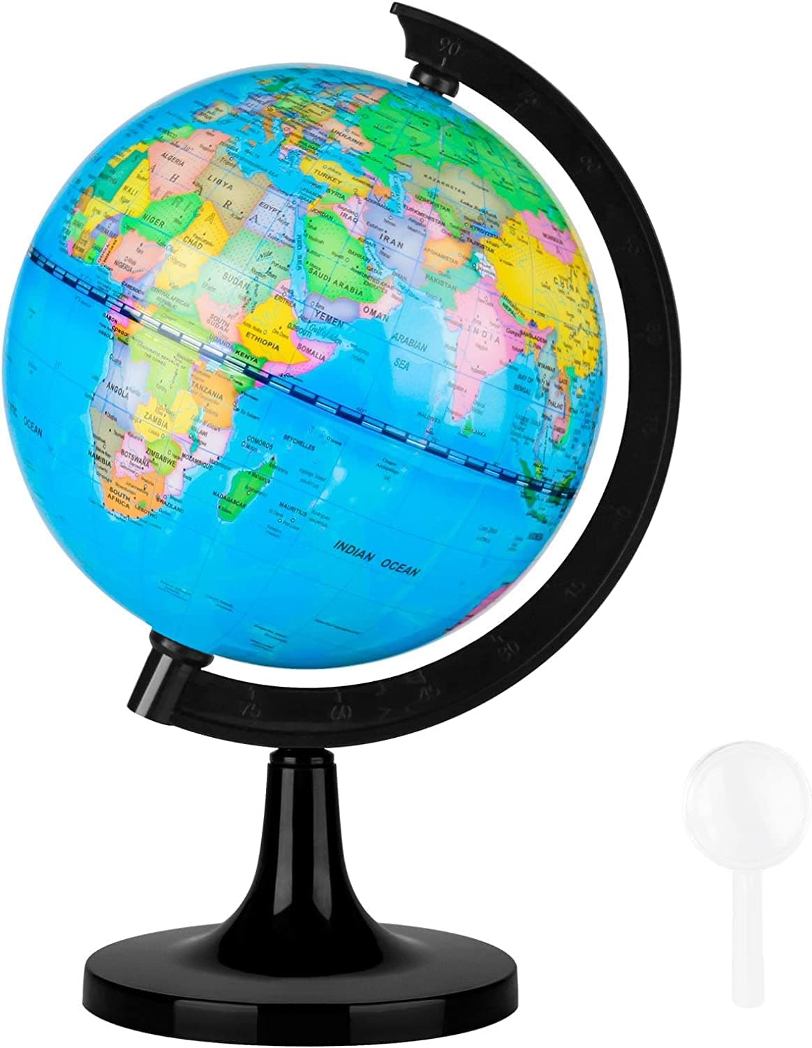 5.5" World Globe for Kids Learning, Educational Rotating World Map Globes Mini Size Decorative Earth Children Globe for Classroom Geography Teaching, Desk and Office Decoration-5.5 inch
