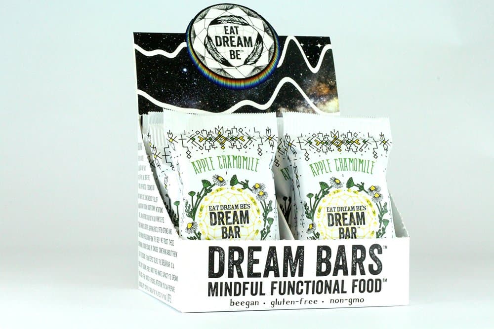 DREAM BARS - Relaxing Nutritional Snack Bars with Dream Herb Teas, Organic & Gluten Free Ingredients Promoting Calm, Focus, Sleep and Lucid Dreaming - (Apple Chamomile, 12 Pack)