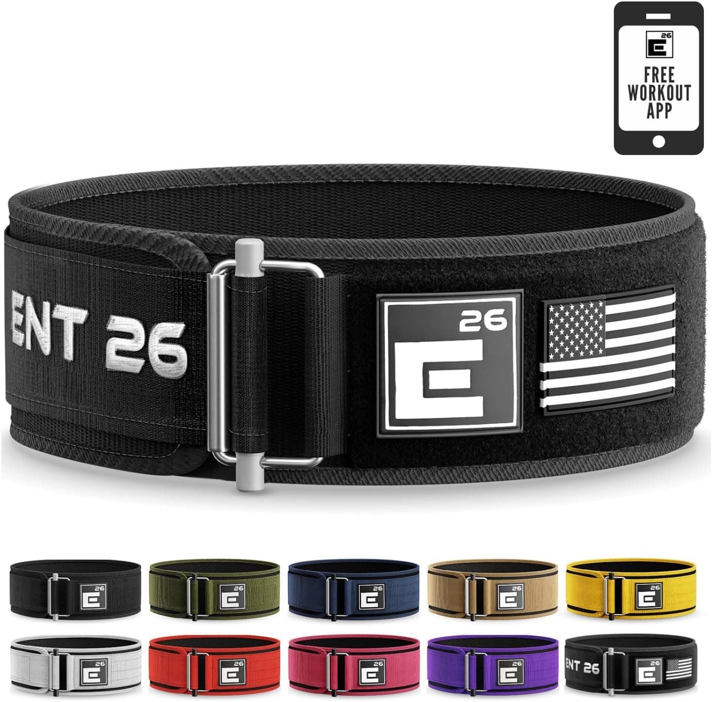 Self-Locking Weight Lifting Belt - Premium Weightlifting Belt for Serious Functional Fitness and Olympic Lifting Athletes - Lifting Support for Men and Women - Deadlift Training Belt
