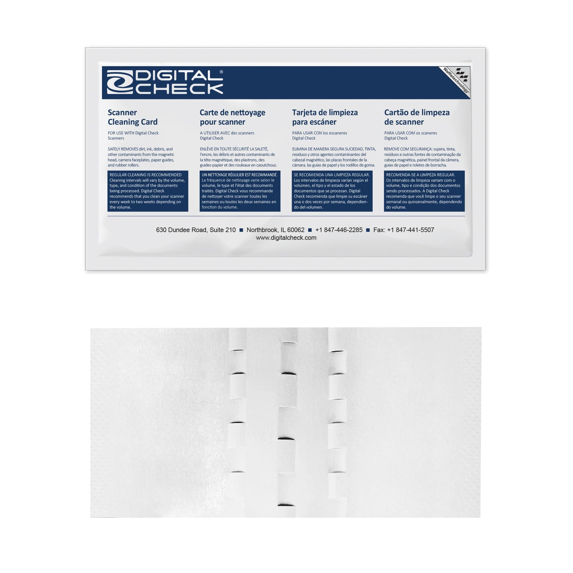 WaffletechnologyDigital Check Scanner Cleaning Card Featuring (KWDCC-CS1B15WS)