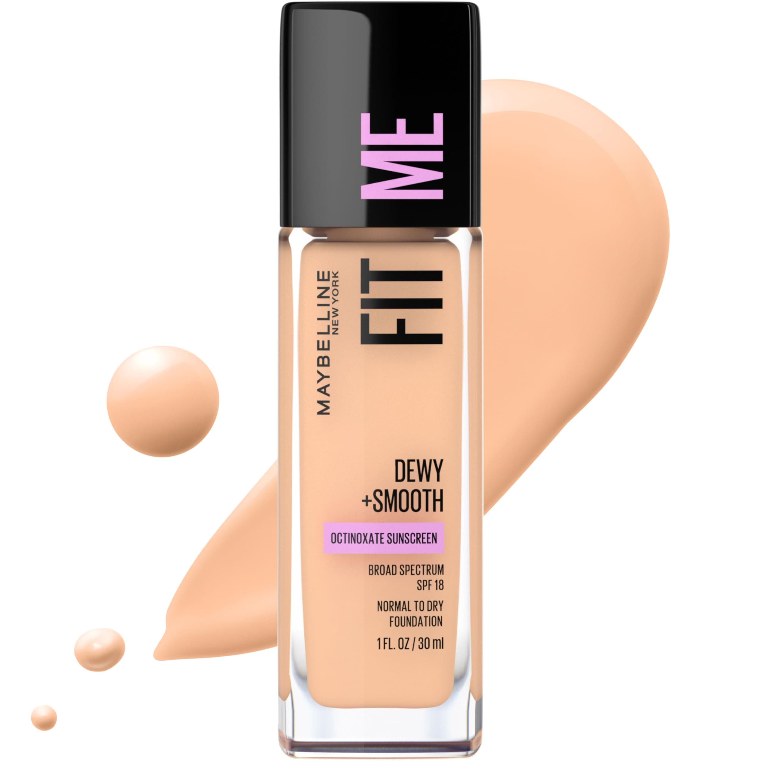 Fit Me! Natural Full Coverage Foundation Cream For Combination Skin, Spf-18, Nude Beige 125, 30Ml, Pack Of 1