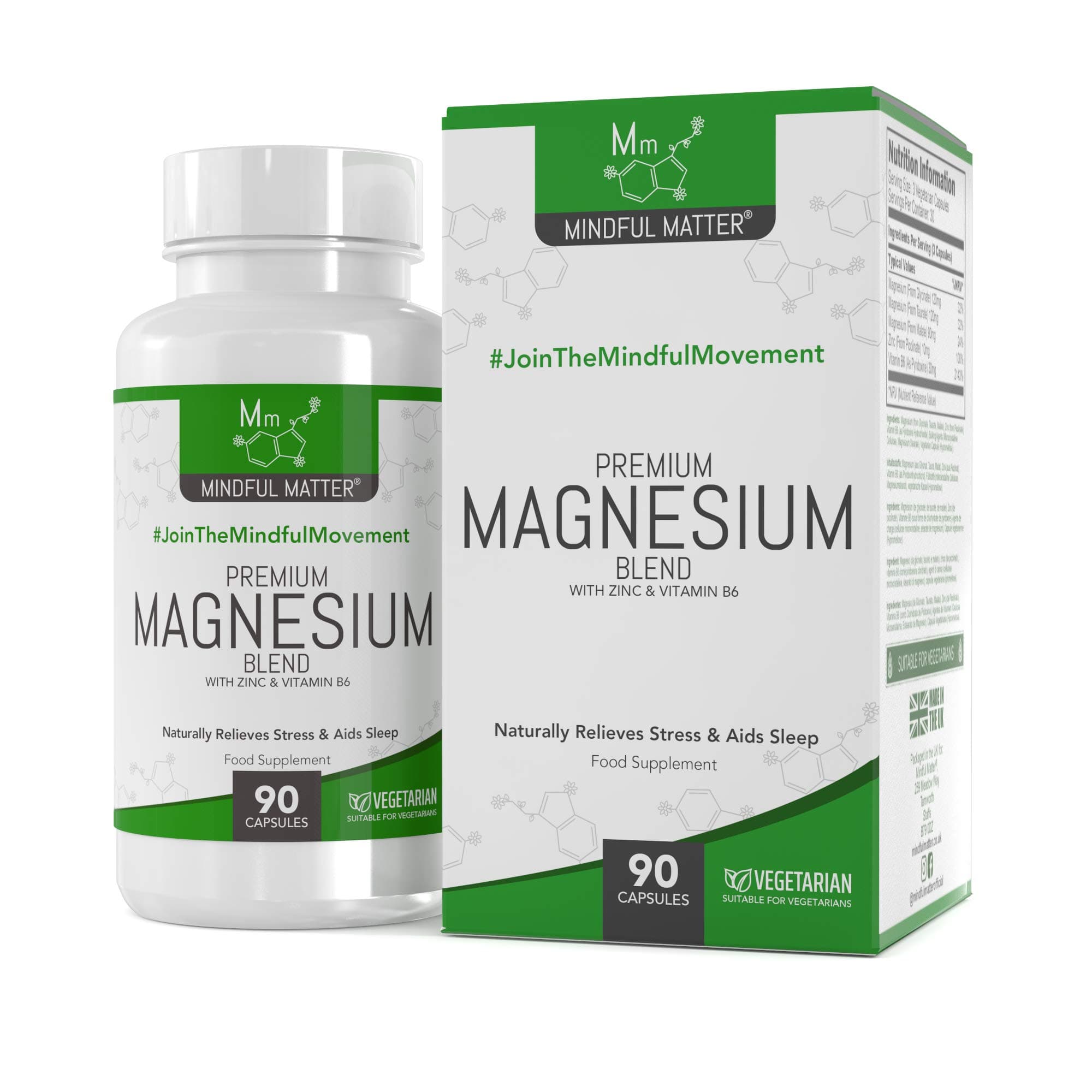 MM Magnesium Blend | 90 High Strength Magnesium Complex Capsules - 330mg per Serving from Mag Malate, Mag Glycinate & Taurate | Non-GMO, Gluten & Allergen Free