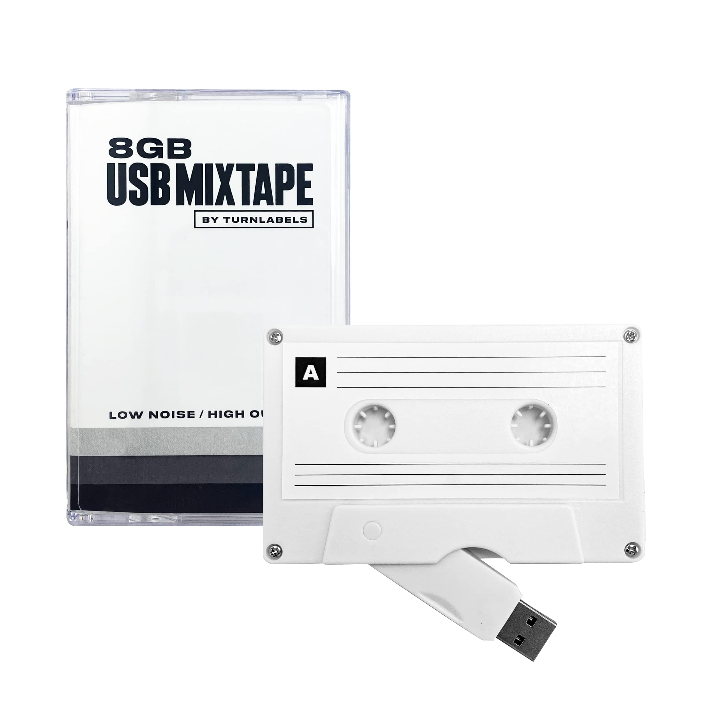 Turnlabels Cassette Tape USB Flash Drive 8GB (White)