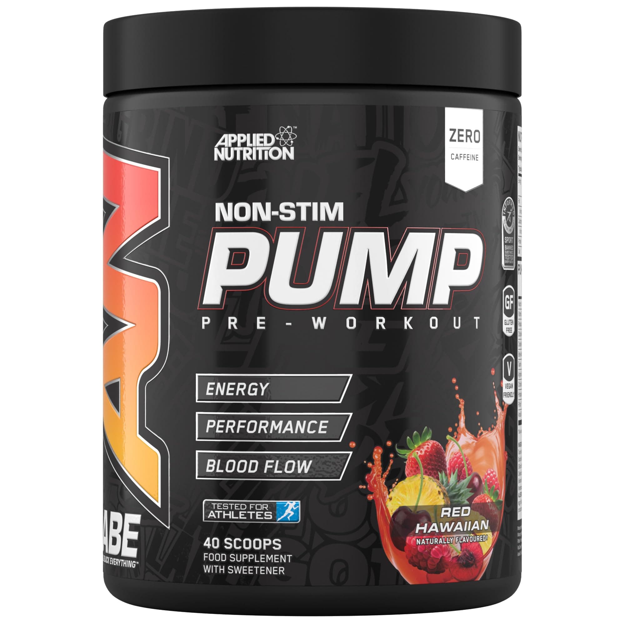 ABE Pump Pre Workout - All Black Everything Stim Free Pump Pre Workout Powder | Pump, Energy & Strength with Citrulline, Creatine, Beta-Alanine (500g - 40 Servings) (Red Hawaiian)