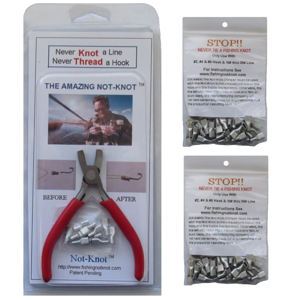 Not Knot Fishing Tool Kit Bundle, Hook, Lure and Line Tying Tool, Fisherman Gifts and Gear