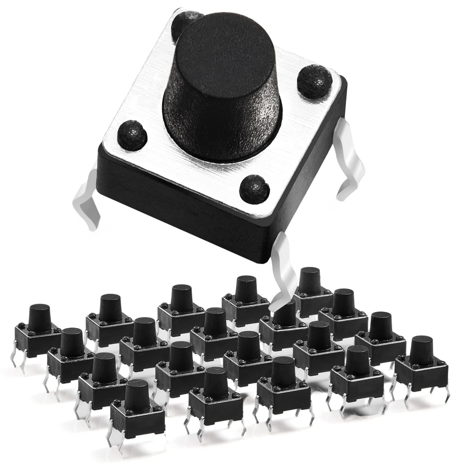 Chanzon Tactile Tact Push Button Switch 6x6x7mm Micro Momentary Tact Switch 4 pin 20 pcs SPST Pushbutton Switches Dip Touch Switch for Breadboard Arduino PCB Electronic Circuit Board