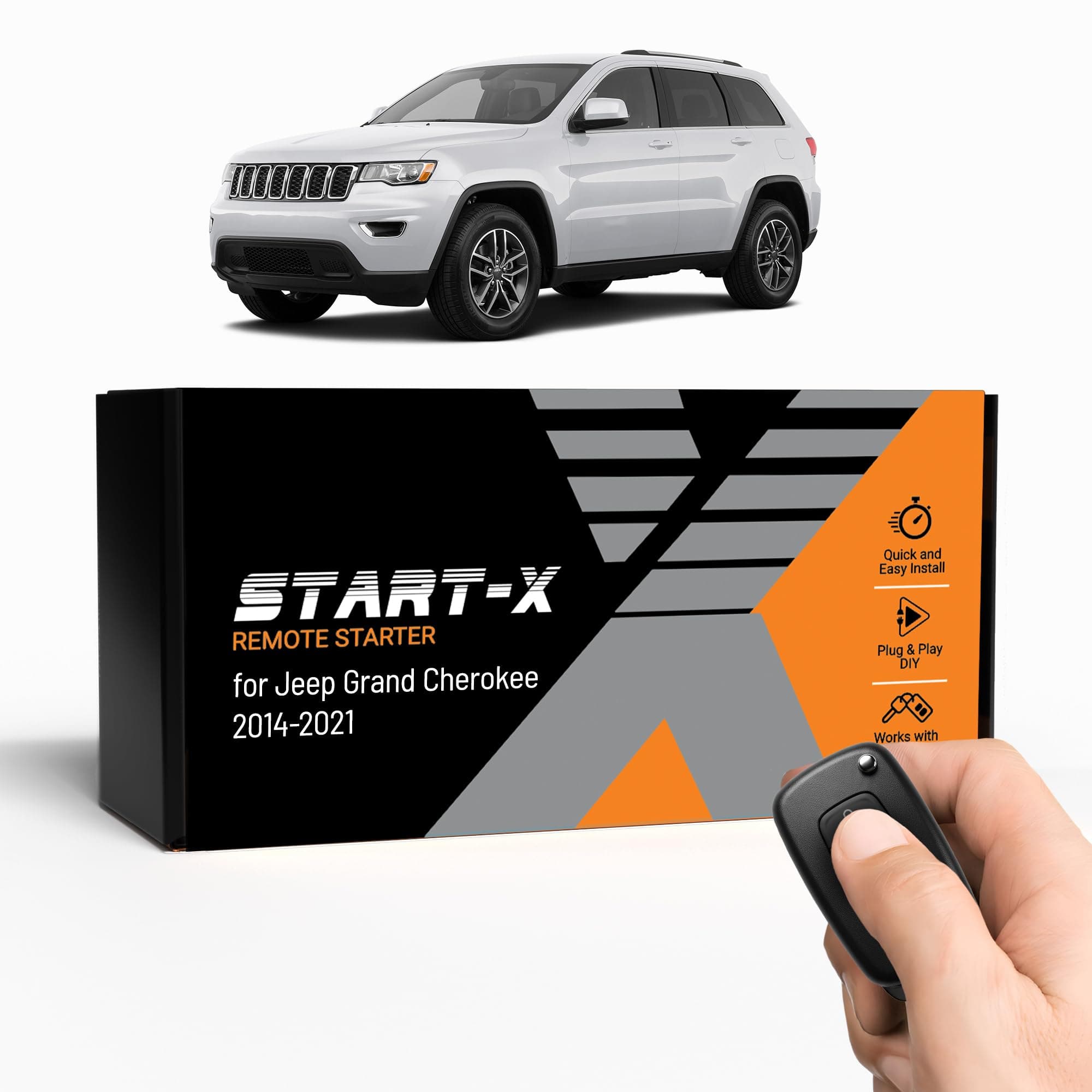 Start-X Remote Starter Kit for Jeep Grand Cherokee (2014, 2015, 2016, 2017, 2018, 2019, 2020, 2021) Vehicles | Push-to-Start Ignition | Plug & Play Install | Lock 3X to Remote Start