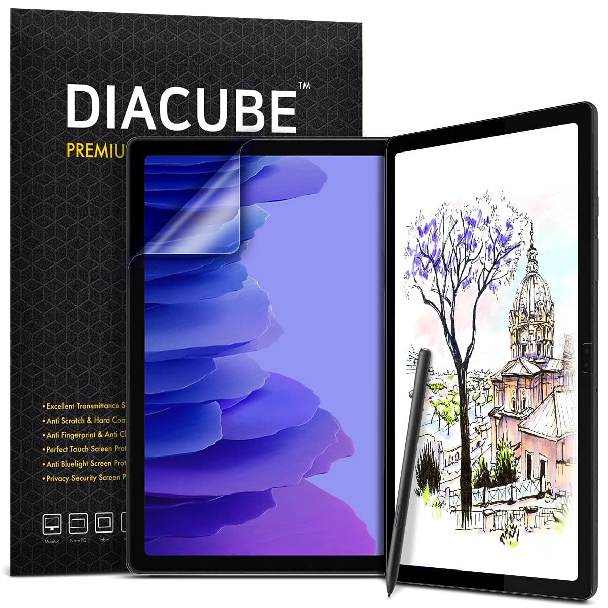 [1+1 Pack For Galaxy Galaxy Tab A7 10.4, Paperfeel Screen Protector 1pc + Anti Glare Protector 1pc, Matte Anti Glare Anti Fingerprint Film with Blue Light Cut Filter, Compatible with S Pen