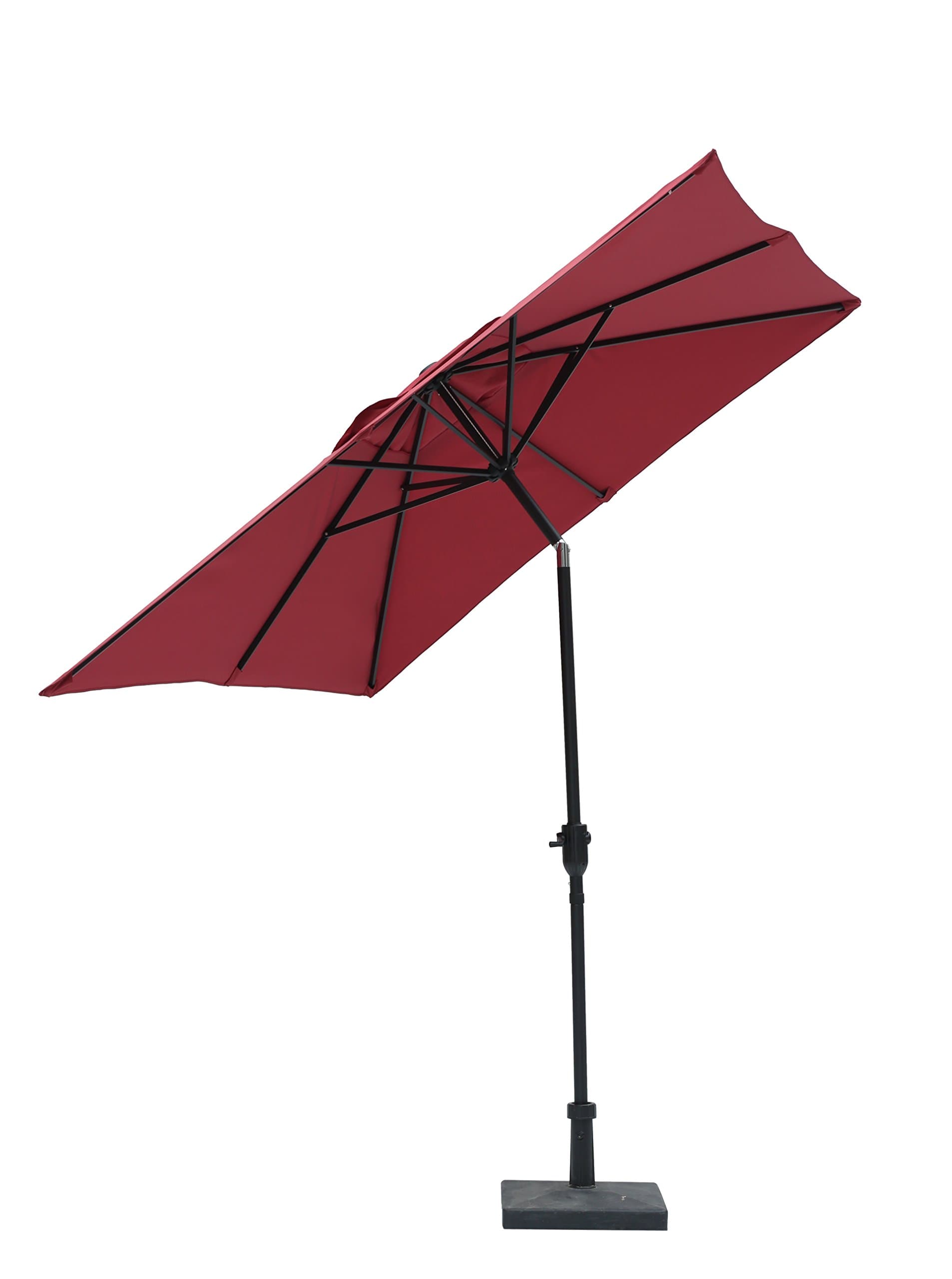 Jardin du Sud” 9’ x 7’ Rectangular Patio Umbrella Market Umbrella with Push Button Auto Tilt and Crank, 220GSM Fade Resistant Canopy – Bring Shade and Style to Your Yard