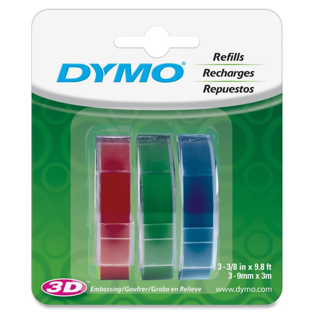 DymoLabelmaker Refill Tape 3/8 In. X 9.8 Ft. Blue