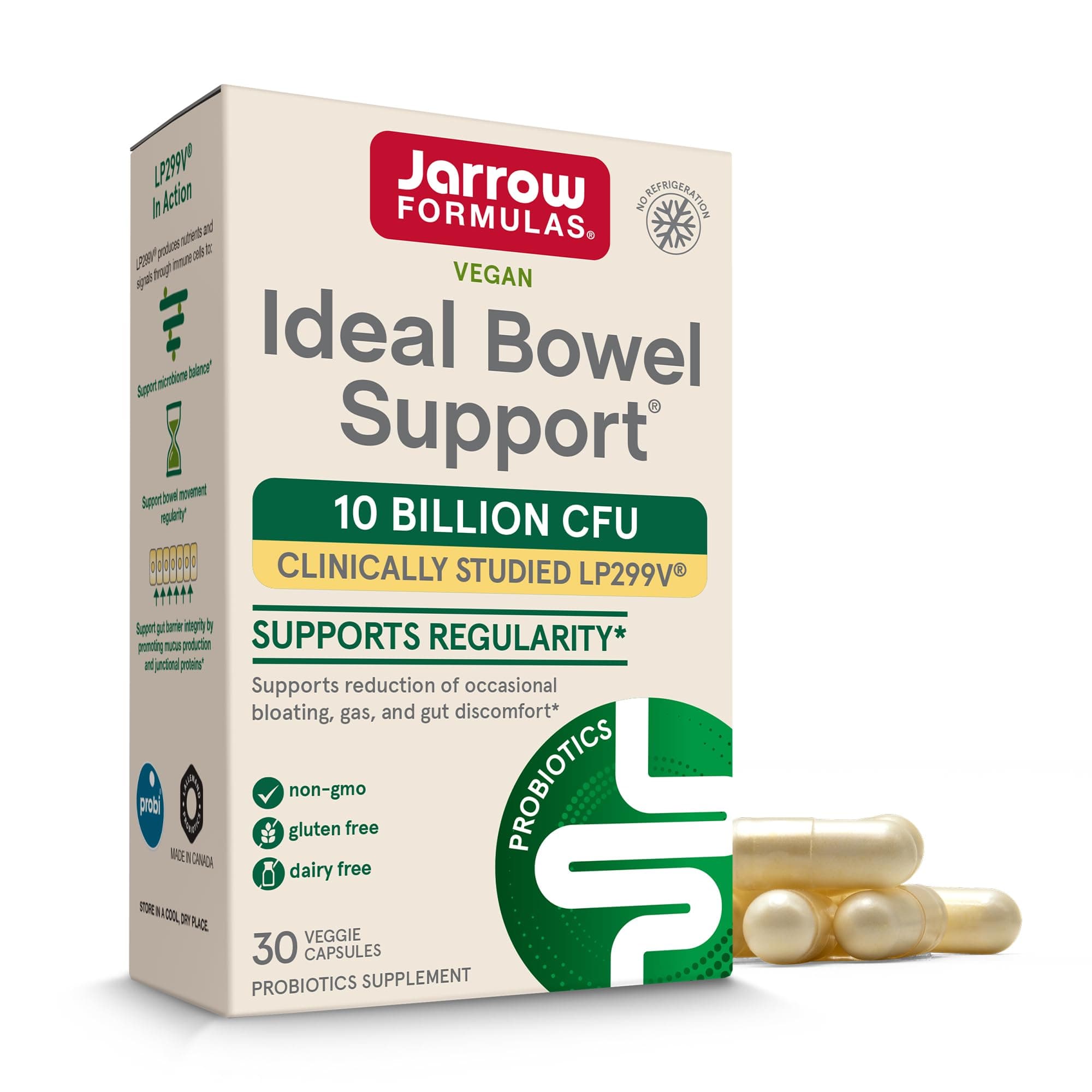 Jarrow Formulas Bowel Support, 299v (30 Veggie Caps)