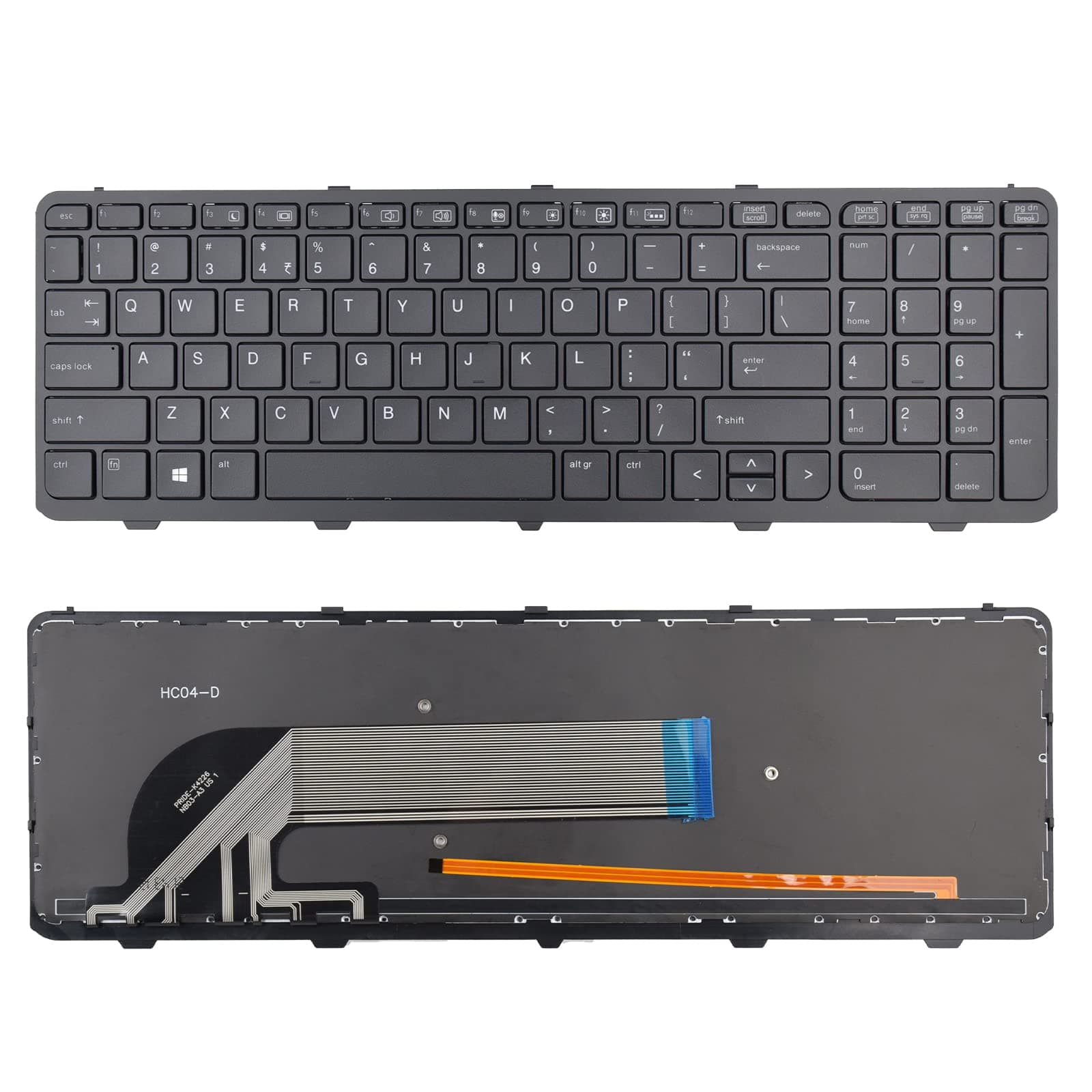 New Laptop Keyboard Replacement with Backlit Compatible with HP Probook 450 G0, 450 G1, 450 G2, 455 G1, 455 G2, 470 G0, 470 G1, 470 G2 Series Black US Layout